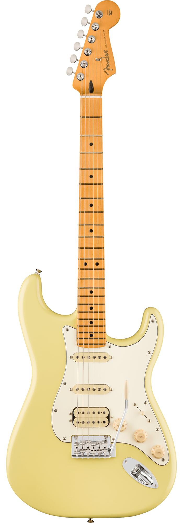 Fender Player II Stratocaster HSS - Hialeah Yellow Bundle with Gig Bag, Strap, Cable, 3-Pack Picks and Guitar Cleaning Kit