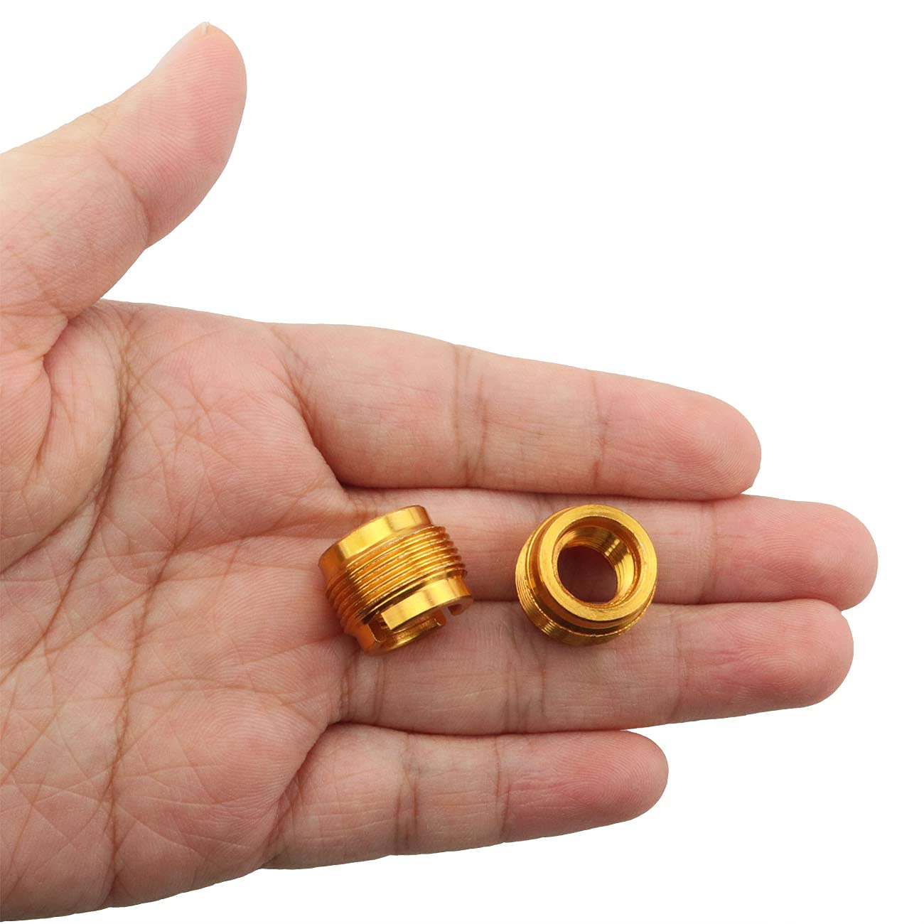 WHYHKJ 4pcs Mic Stand Adapter Aluminum 5/8'' Male to 3/8'' Female Screw Adapter for Microphone Stand Clips Mic Stand Holder Adap