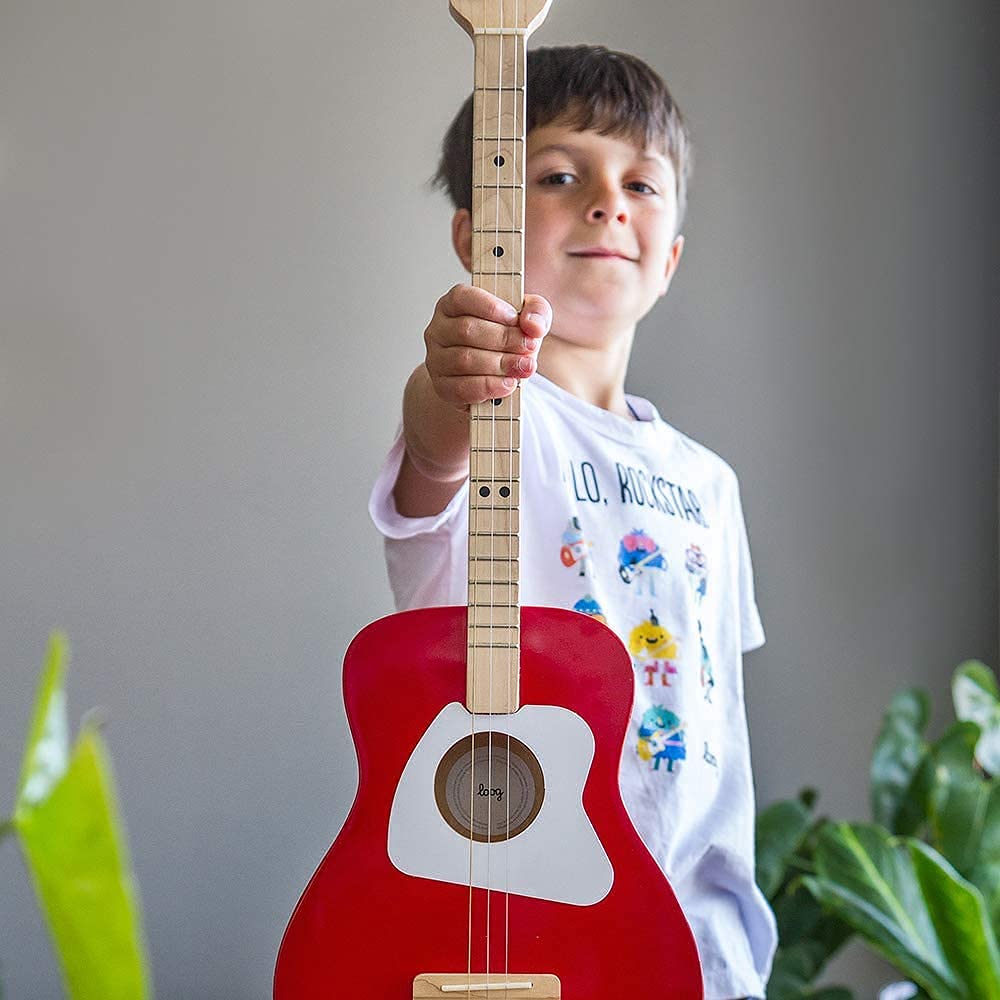 Loog Pro Acoustic kids Guitar 3-strings Ages 6+ Learning App and Lessons Included White