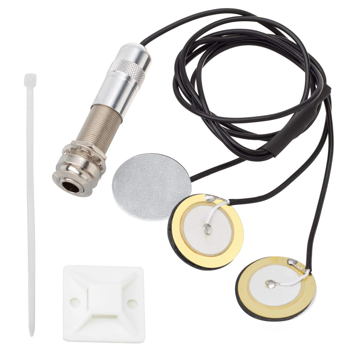 Pagow Pickups Piezo Transducer, 3 In 1 Microphone Contact Self-Adhesive Mono Piezo Pickup With Buzzer For Electronic Acoustic Gu