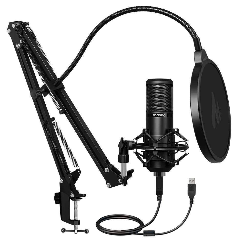 MAONO AU-PM420 USB Podcast Condenser Microphone, Computer Mic with Professional Sound Chipset for Gaming, Streaming, YouTube, Vo