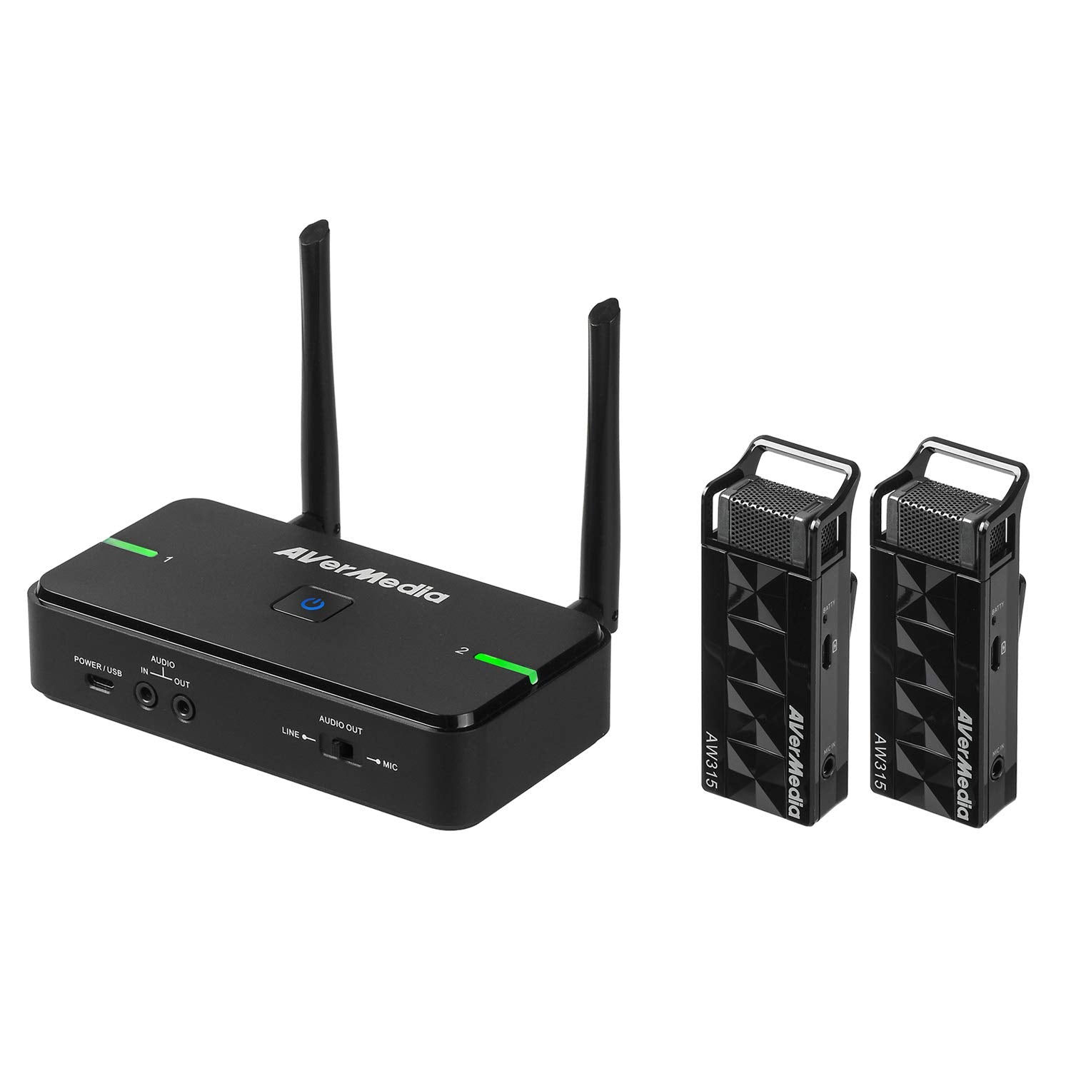 AVerMedia Avermic AW315: Wireless Teacher Microphones, Use 2 Microphones Simultaneously, One for Speaker and The Other for Audie
