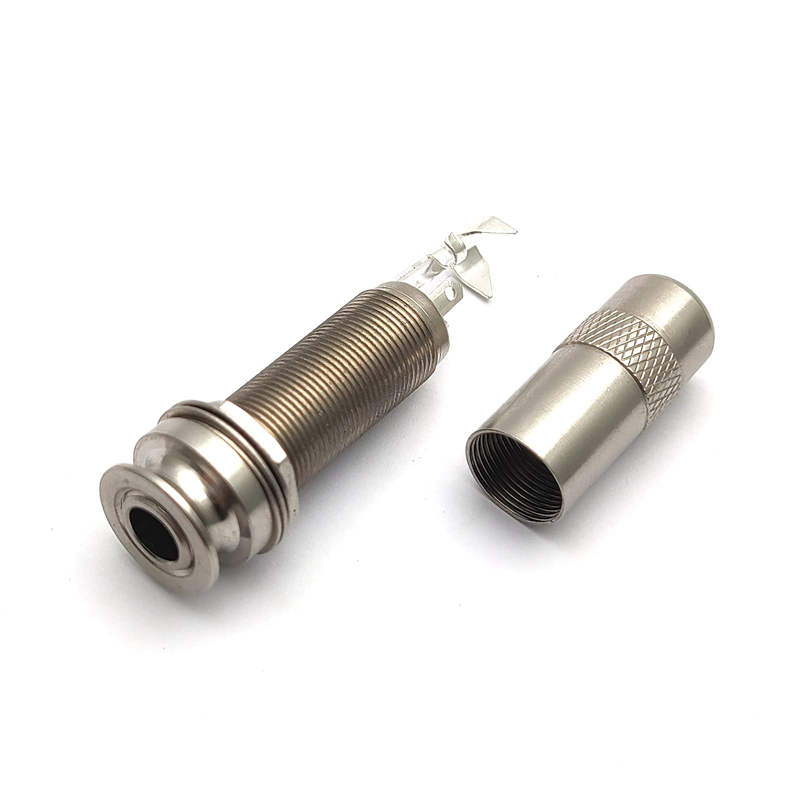 Saphue Brass Electric Guitar Bass 1/4Inch Barrel Jack 44.5X16Cm Cylinder Input/Output Stereo Barrel Endpin Long Threaded Jack So