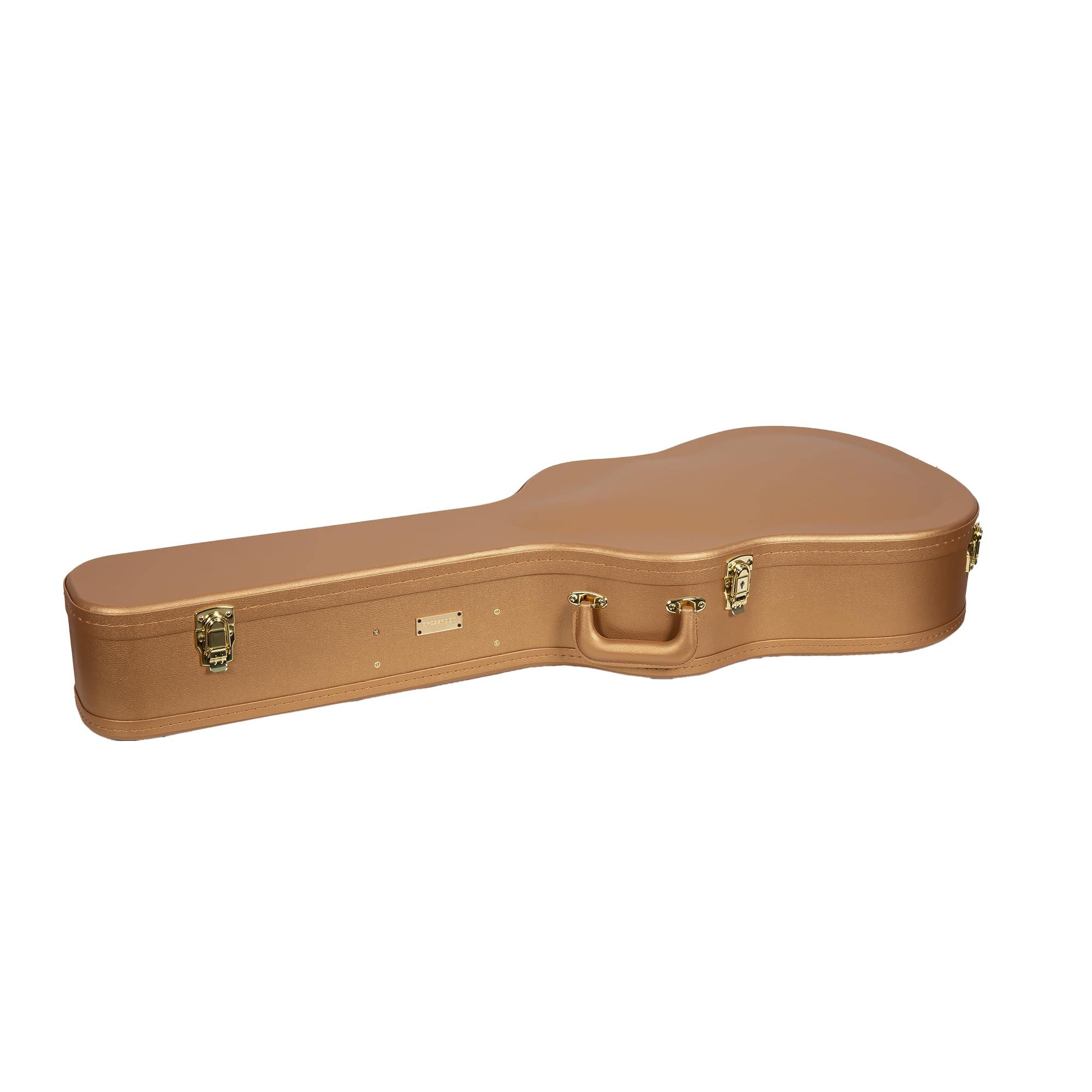 Crossrock Super Jumbo Acoustic Guitar Case for Gibson SJ-200 | Luxury Gold Finish, Reinforced Archtop, Security Lock, Hidden Sto