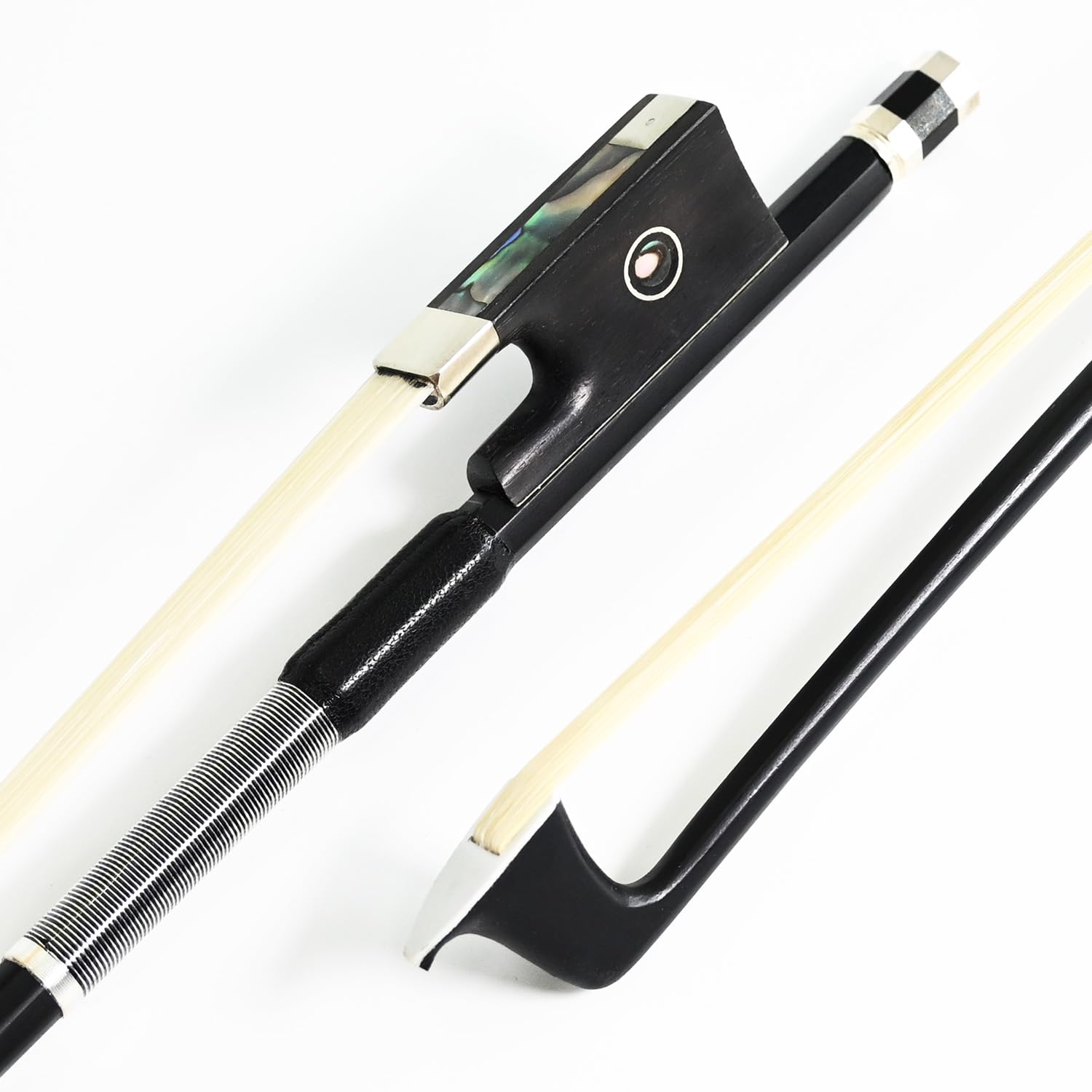 Carbon Fiber Violin Bow Half 1/2 Size VINGOBOW 100V Advanced Level 62cm Parisian Eyes Ebony Frog Real Mongolian White Horse Hair