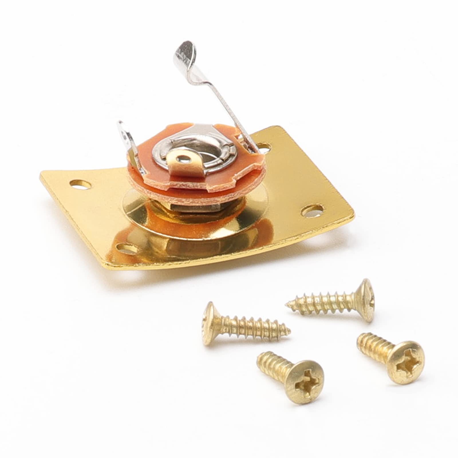 Gold Electric Guitar Output Jack 1/4inches Rectangular Socket Plate