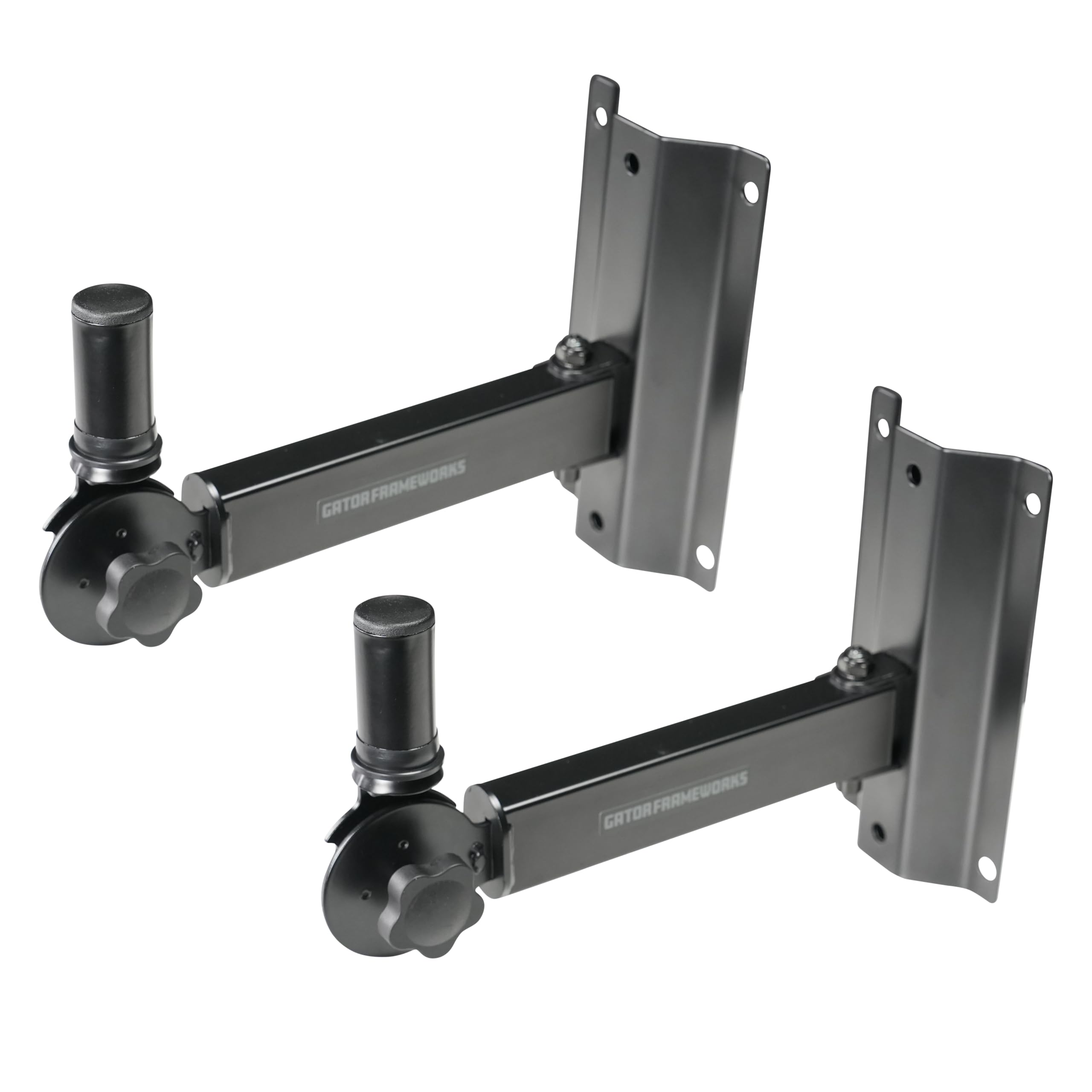 Gator Frameworks Rok-It Series Set of Wall Mounted Speaker Stands with 80 lbs. Weight Capacity, 1 3/8 Speaker Insert Fits Most S