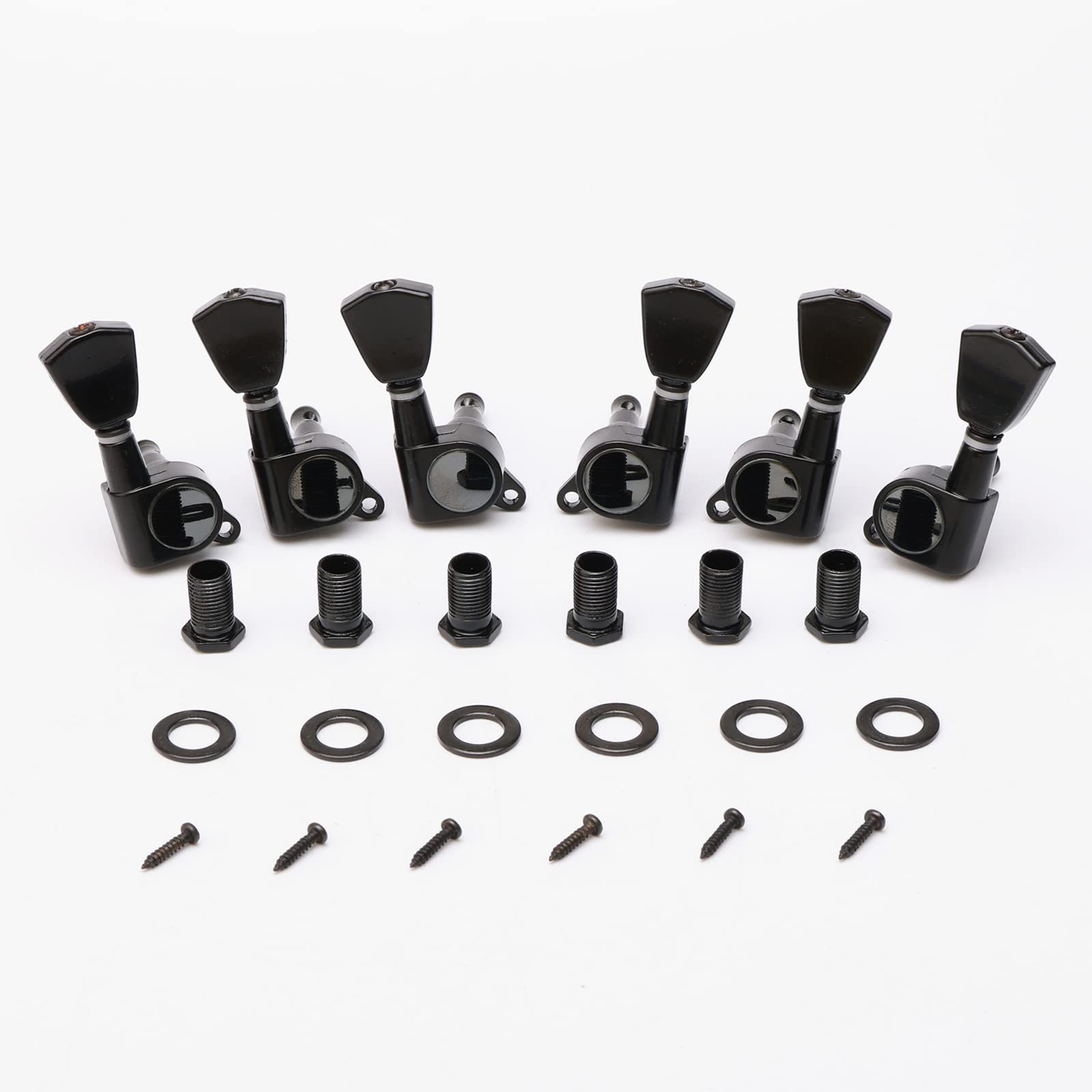 Unxuey Guitar Roller Saddle Tune-O-Matic Guitar Bridge and Tailpiece for LP Electric Guitar, with 3L3R String Tuning Pegs, 6PCS