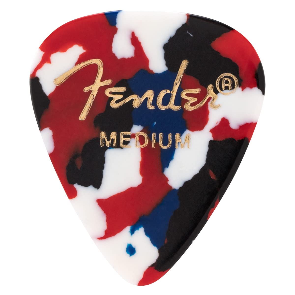 Fender Classic Celluloid Guitar Picks 351 Shape, Guitar Accessories, Confetti, Medium, 12-Pack