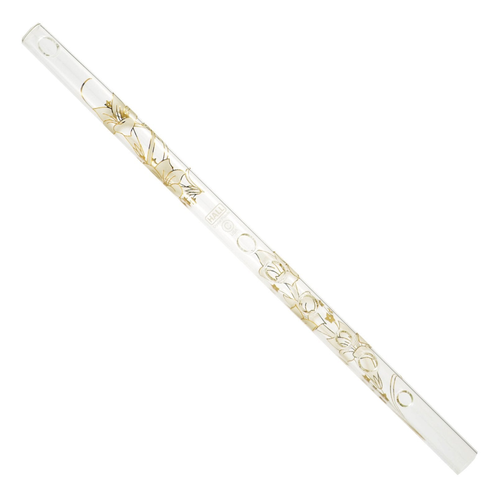 Hall Crystal Flute 11701 - Inline Glass Flute In G - White Lily