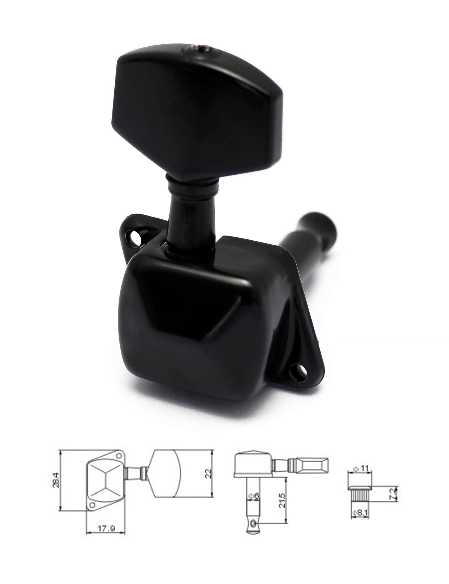 Metallor Semiclosed String Tuning Pegs Machine Heads Tuners 6 In Line Right Hand Electric Acoustic Guitar parts Replacement Set