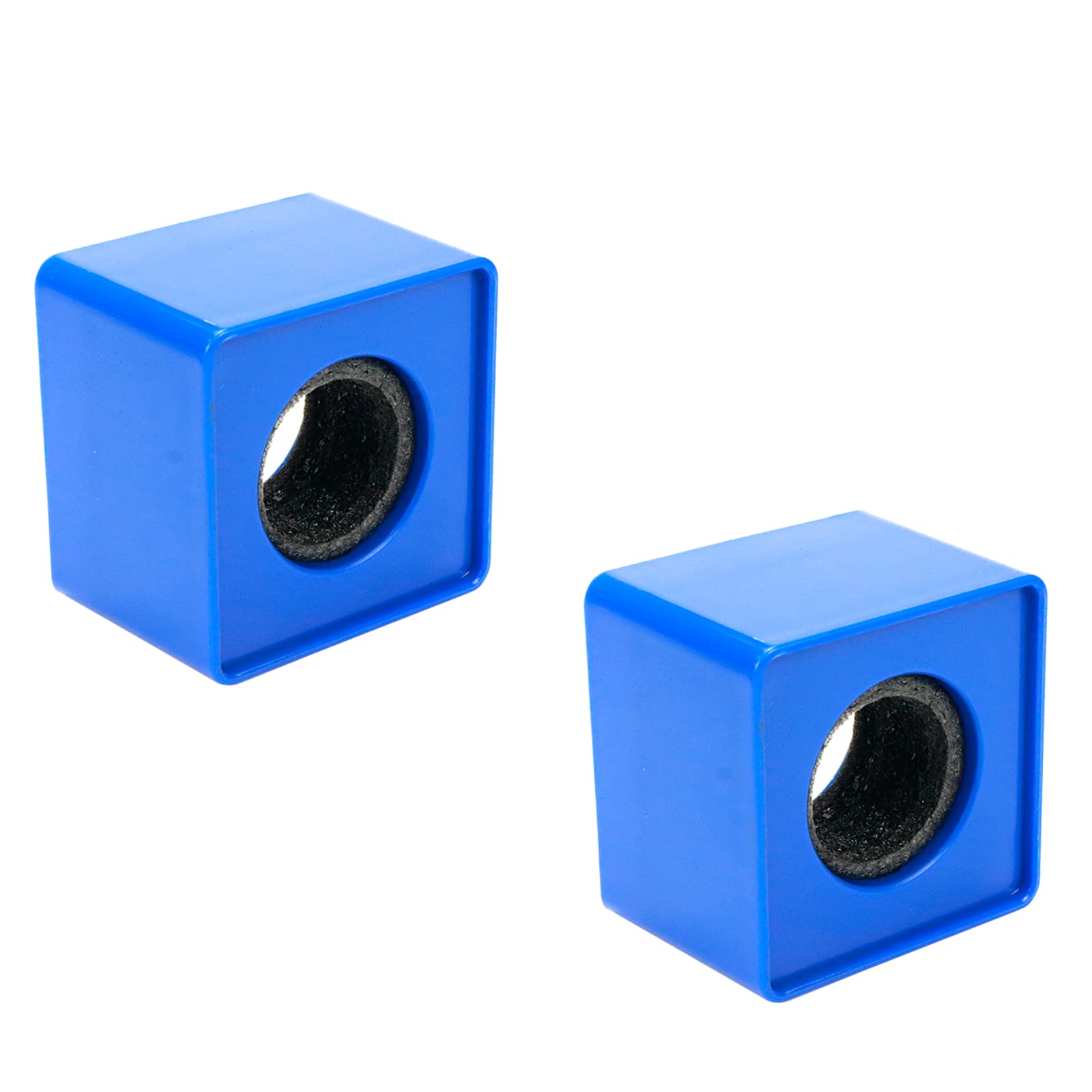 Dahszhi 2Pcs Cube Microphone Stands,Microphone Square Interview Logo Flag Station,Blue