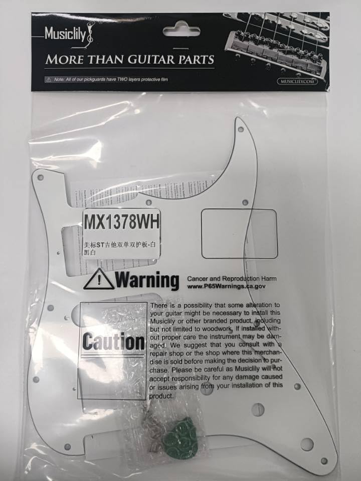 Musiclily Pro 11 Hole HSH Guitar Pickguard Scratch Plate for Fender US/Mexico Standard Stratocaster Strat ST Modern Style, 3Ply