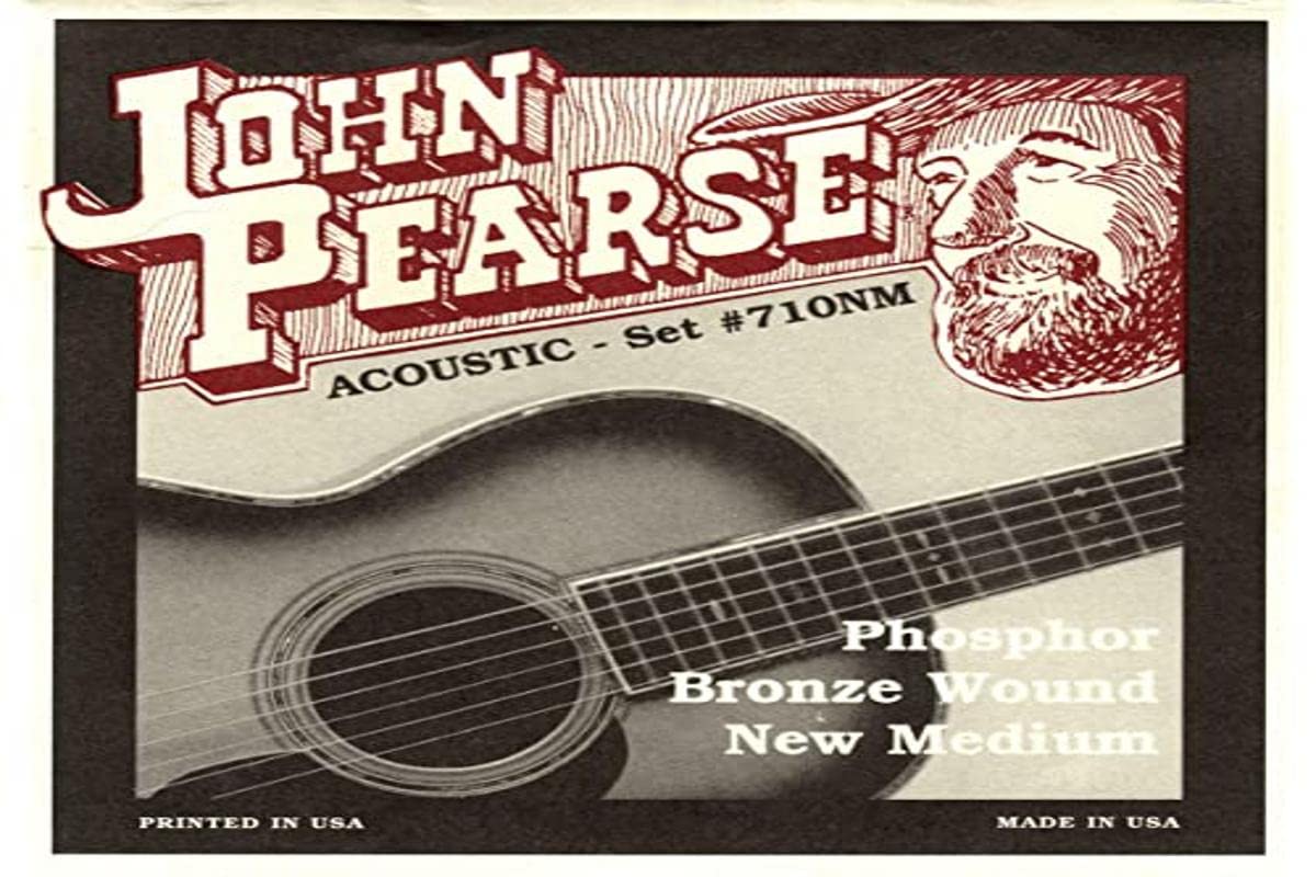 John Pearse 710Mnm Phosphor Bronze Acoustic Guitar Strings, Medium
