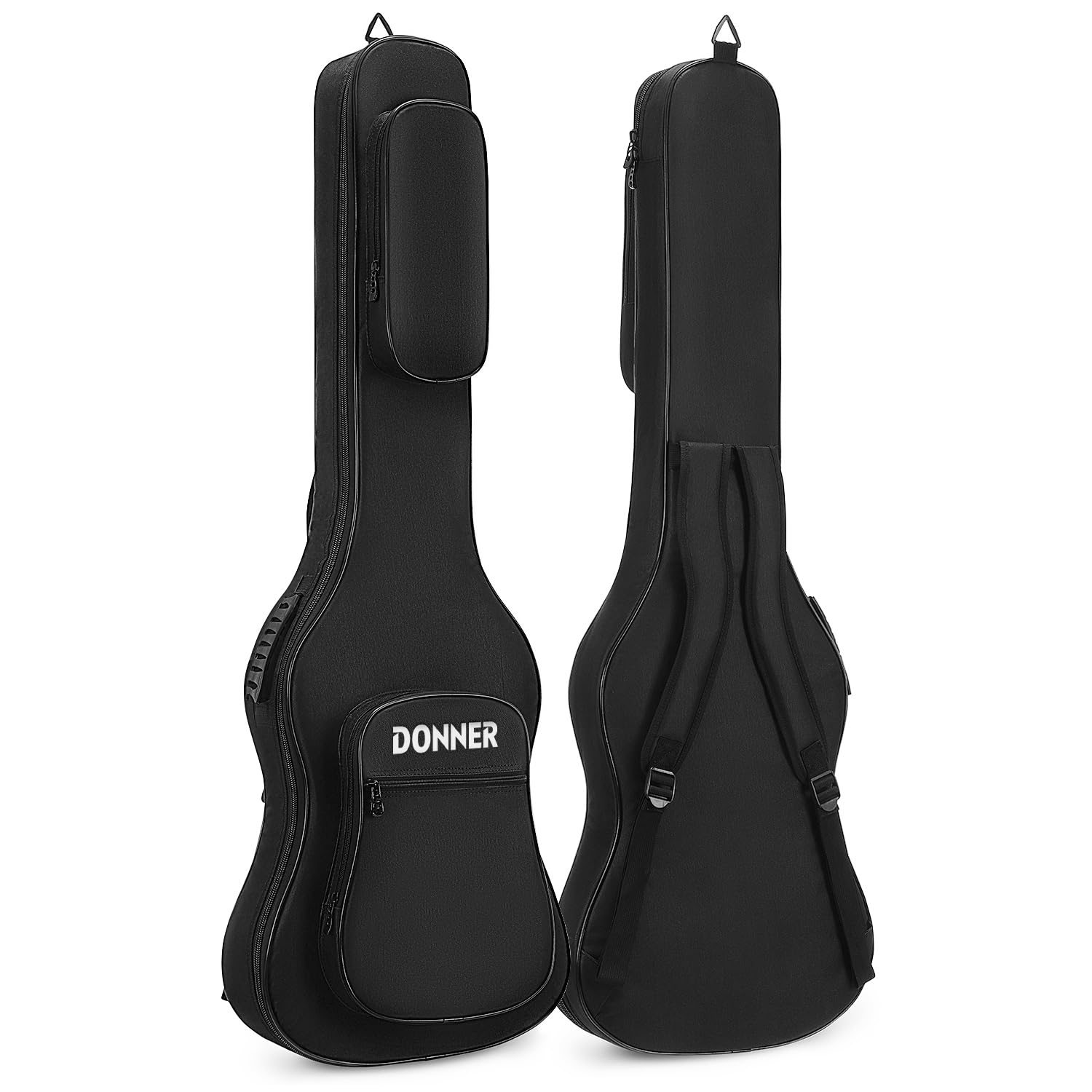 Donner 47 Inch Bass Guitar Case, 0.4 Inch Thick Padding Sponge 600D Ripstop Waterproof Nylon Soft Electric Bass Guitar Gig Bag W