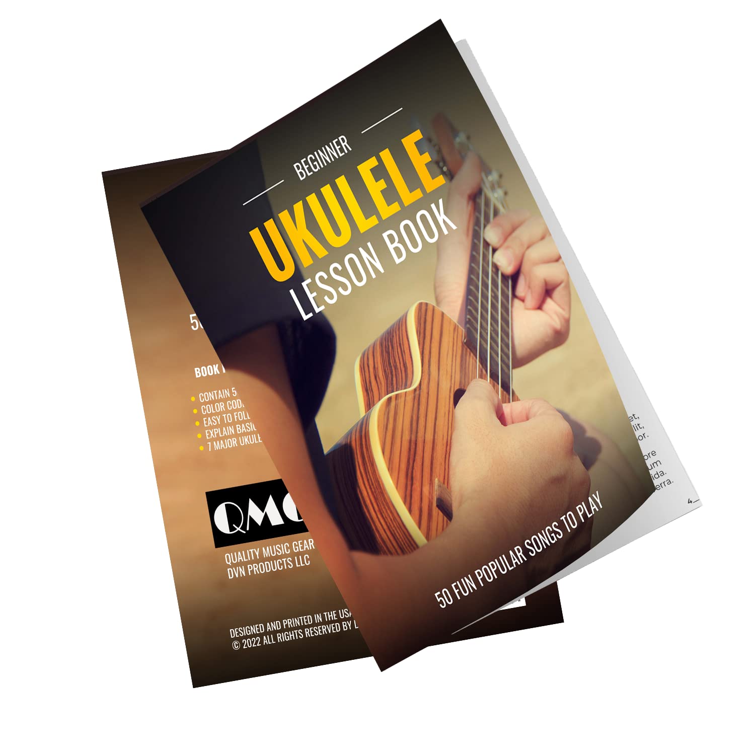 QMG Beginner Ukulele Lesson Book, Suitable for all Levels, Color Coded Notes, 50 Amazing & Popular Songs