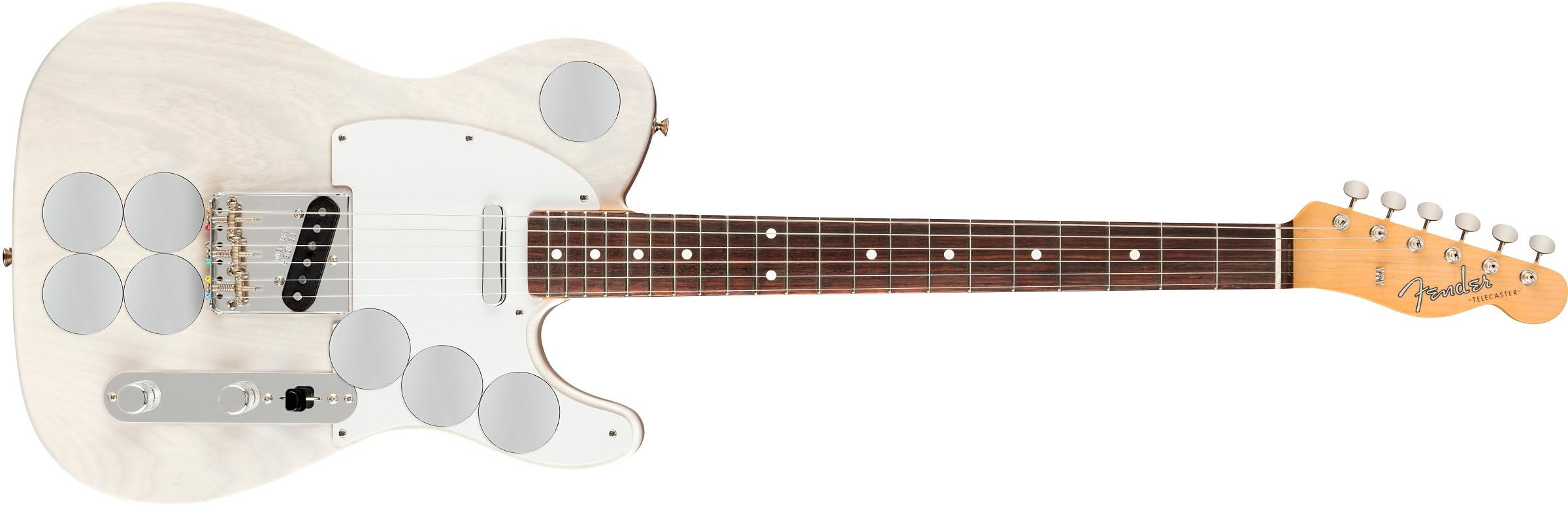 Fender Jimmy Page Mirror Telecaster Electric Guitar, White Blonde, Rosewood Fingerboard