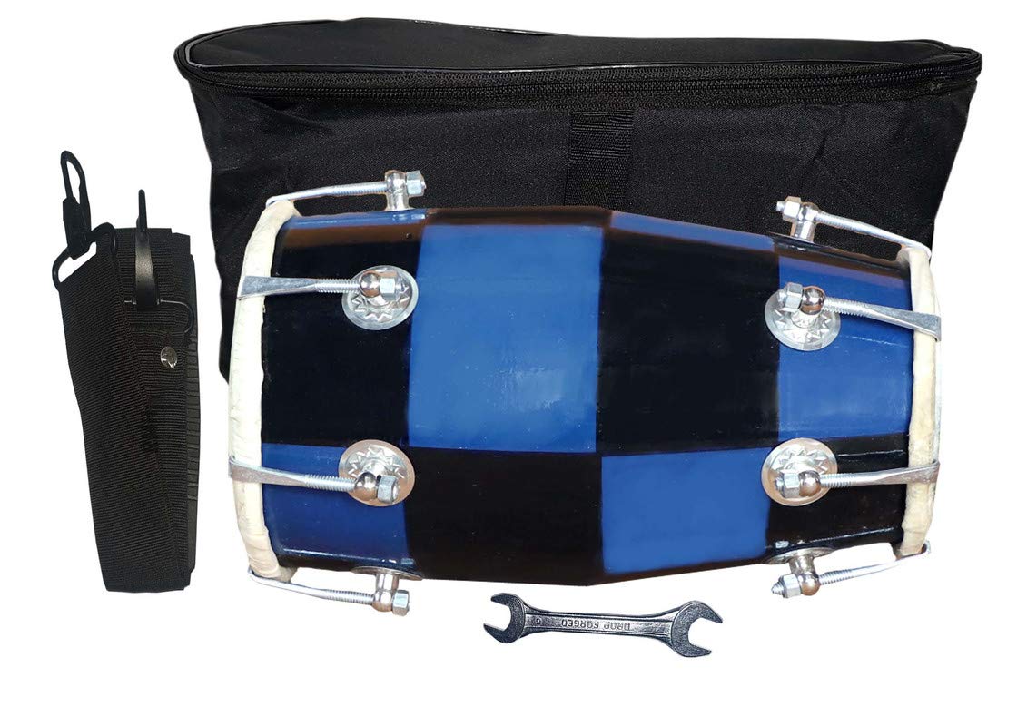 Gt Manufacturers Baby Dholak Musical Instrument Drum Nuts N Bolt With Tool Kit (Blue)