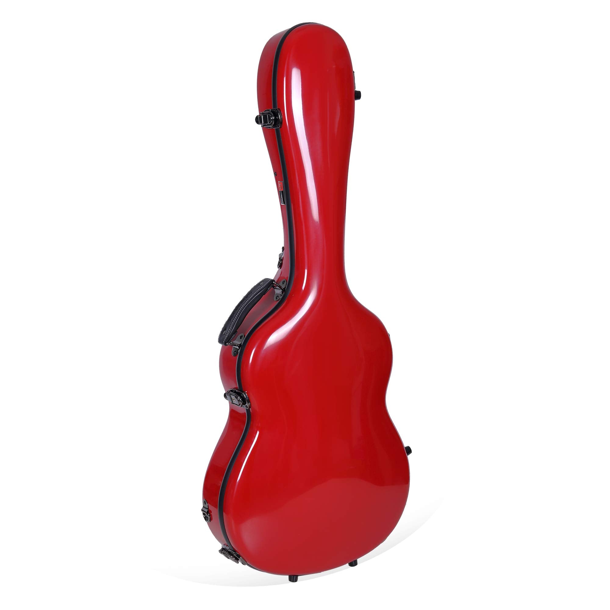 Crossrock Deluxe Fiberglass Classical Guitar Case, 4/4 Full Size, Red (Crf2020Crd)