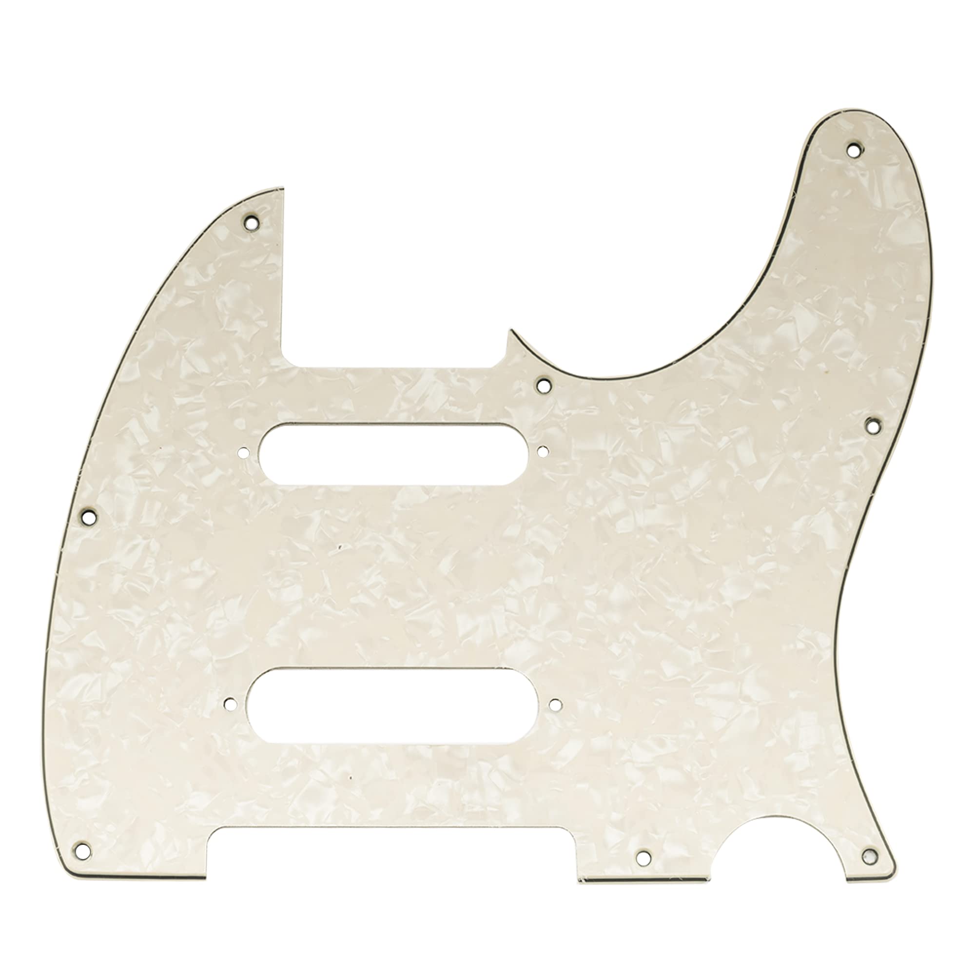 Musiclily Pro 8 Holes Ss Guitar Tele Pickguard For Usa/Mexico Fender Deluxe Nashville Telecaster Electric Guitar, 4Ply Aged Whit