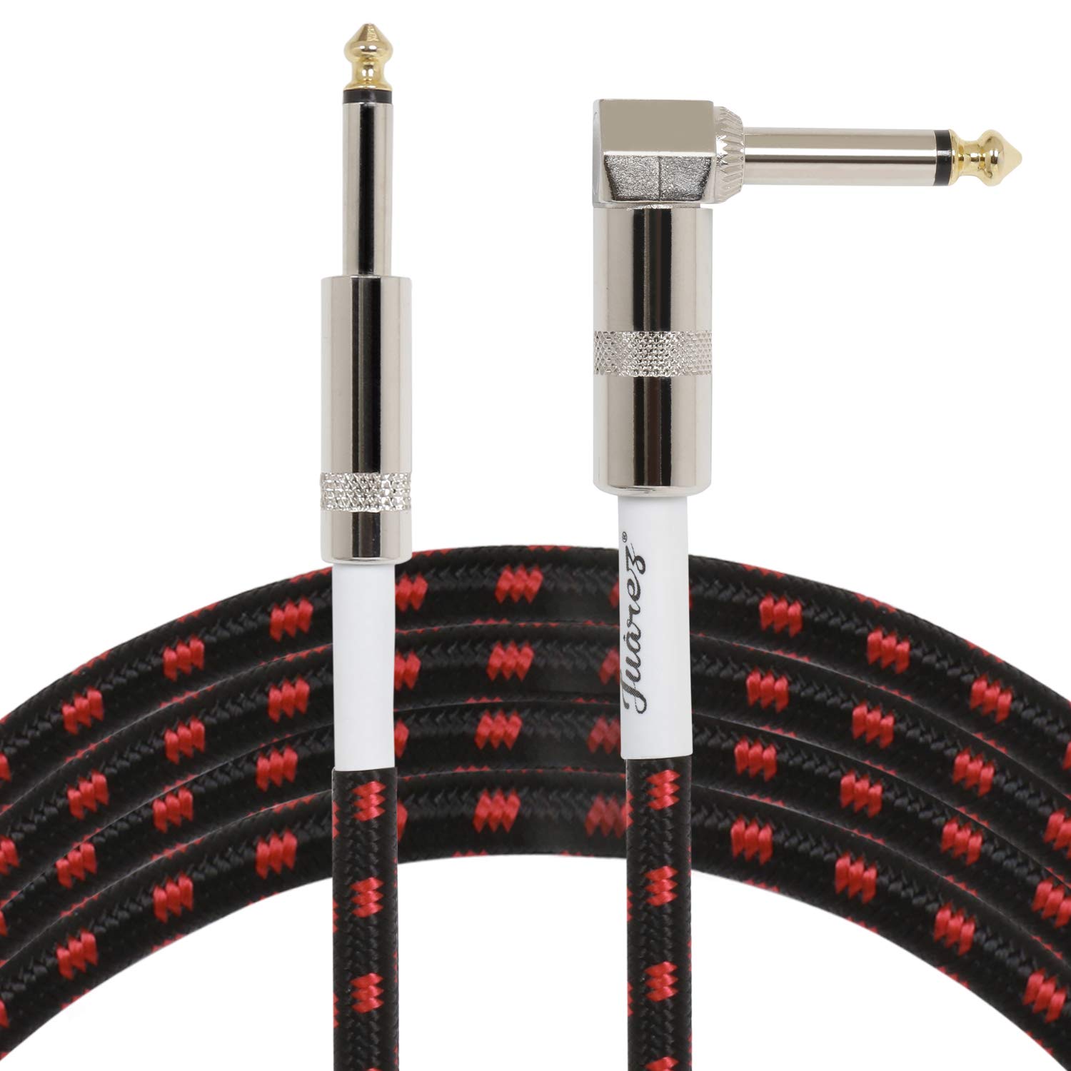 JUAREZ JAG130RD instrument cable electric bass guitar cable right-angled guitar cable professional noise protection 6.3mm 1/4 in