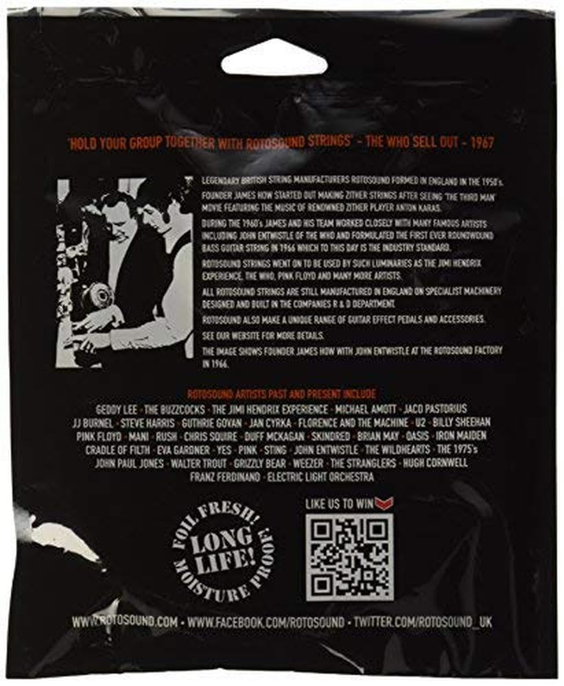 Rotosound RS66LN Nickel Bass Guitar Strings (45 65 80 100)