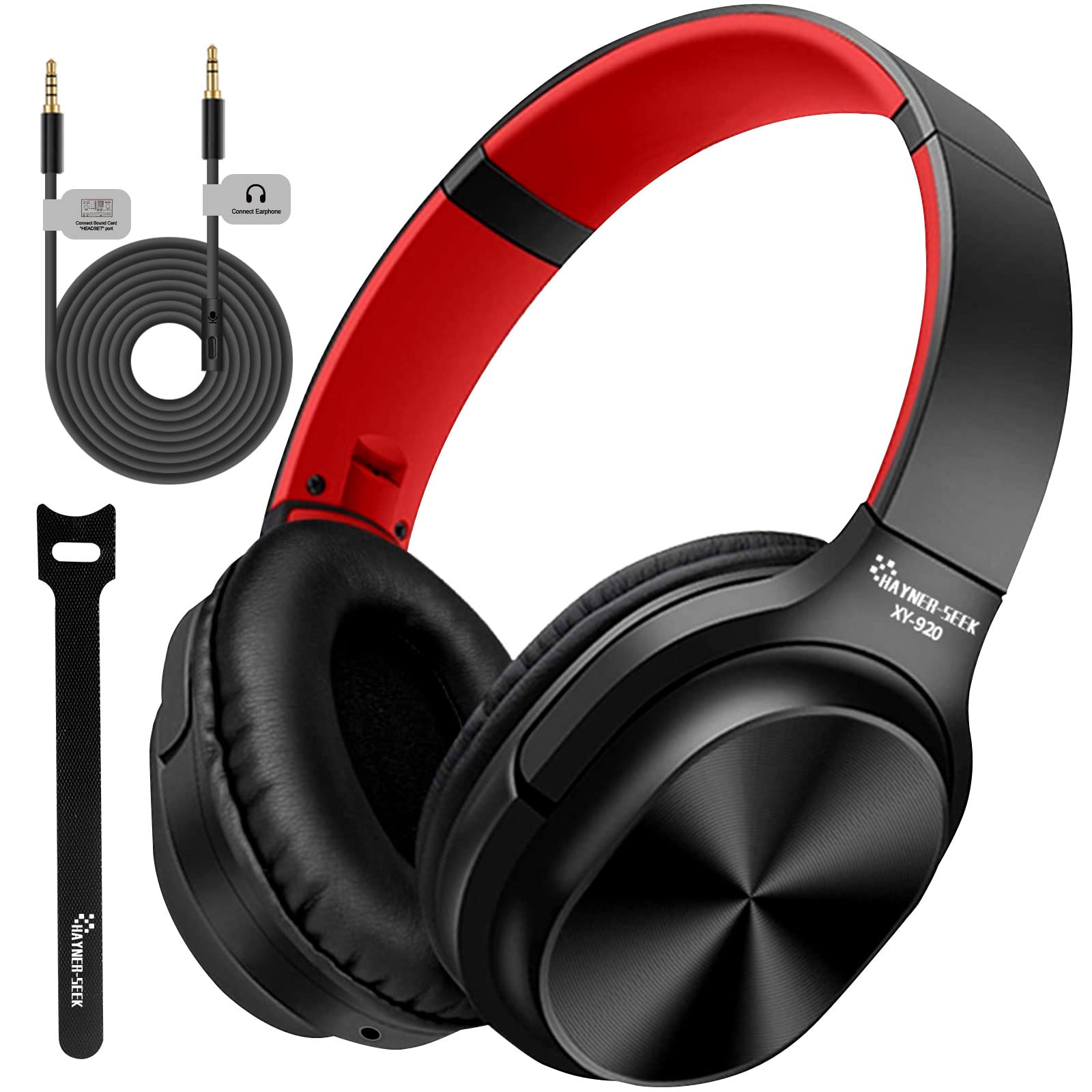 Hayner-Seek Studio Headphones With Microphone Over Ear Stereo Monitoring Closed Headphones For Pc, Phone, Chatting, Music, Dj, P