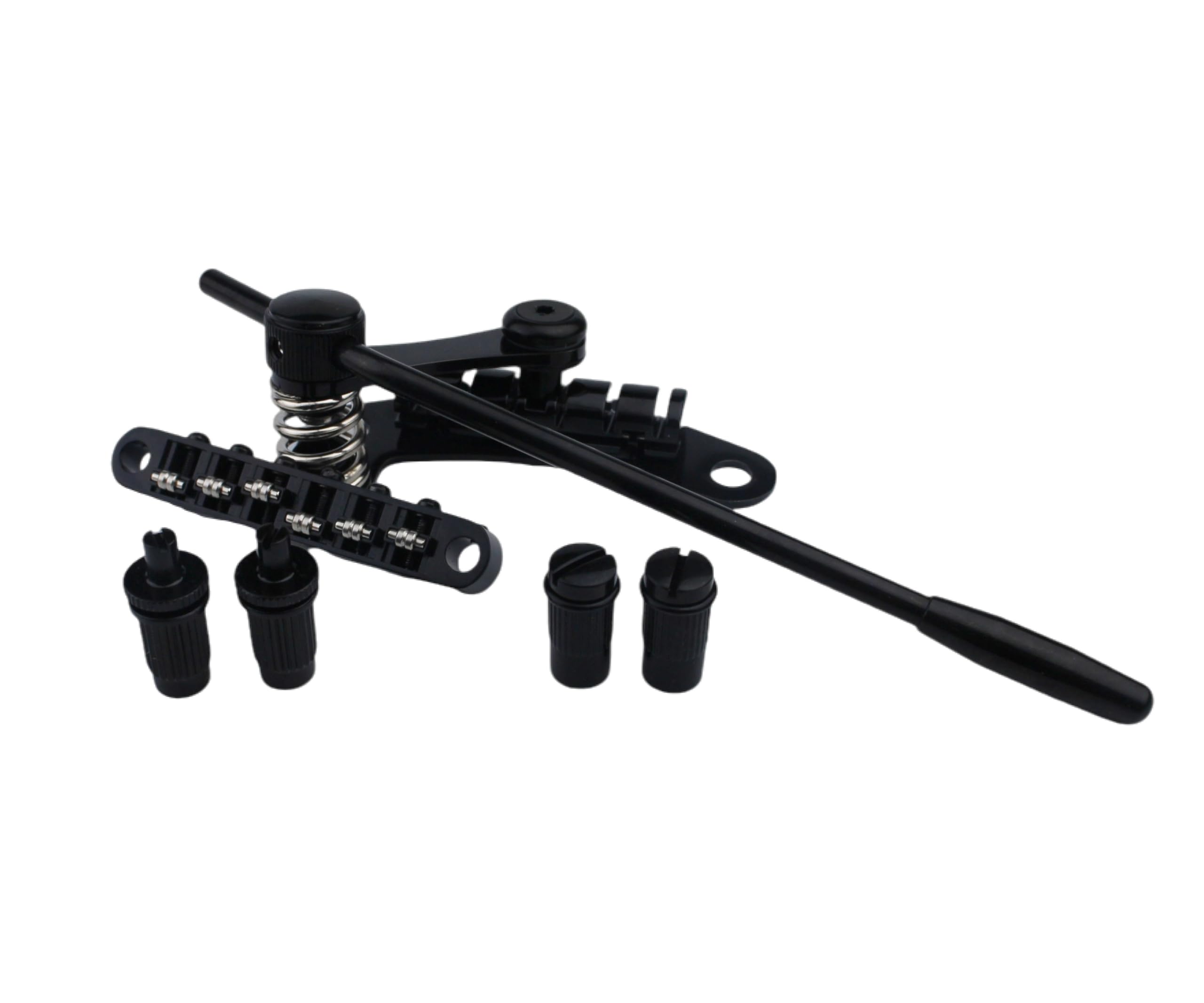 Guyker Guitar Bridge Stop Bar Tailpiece Tremolo Tm85 And Gm005 Tune-O-Matic Roller Saddle Bridge Combo Replacement Part Compatib