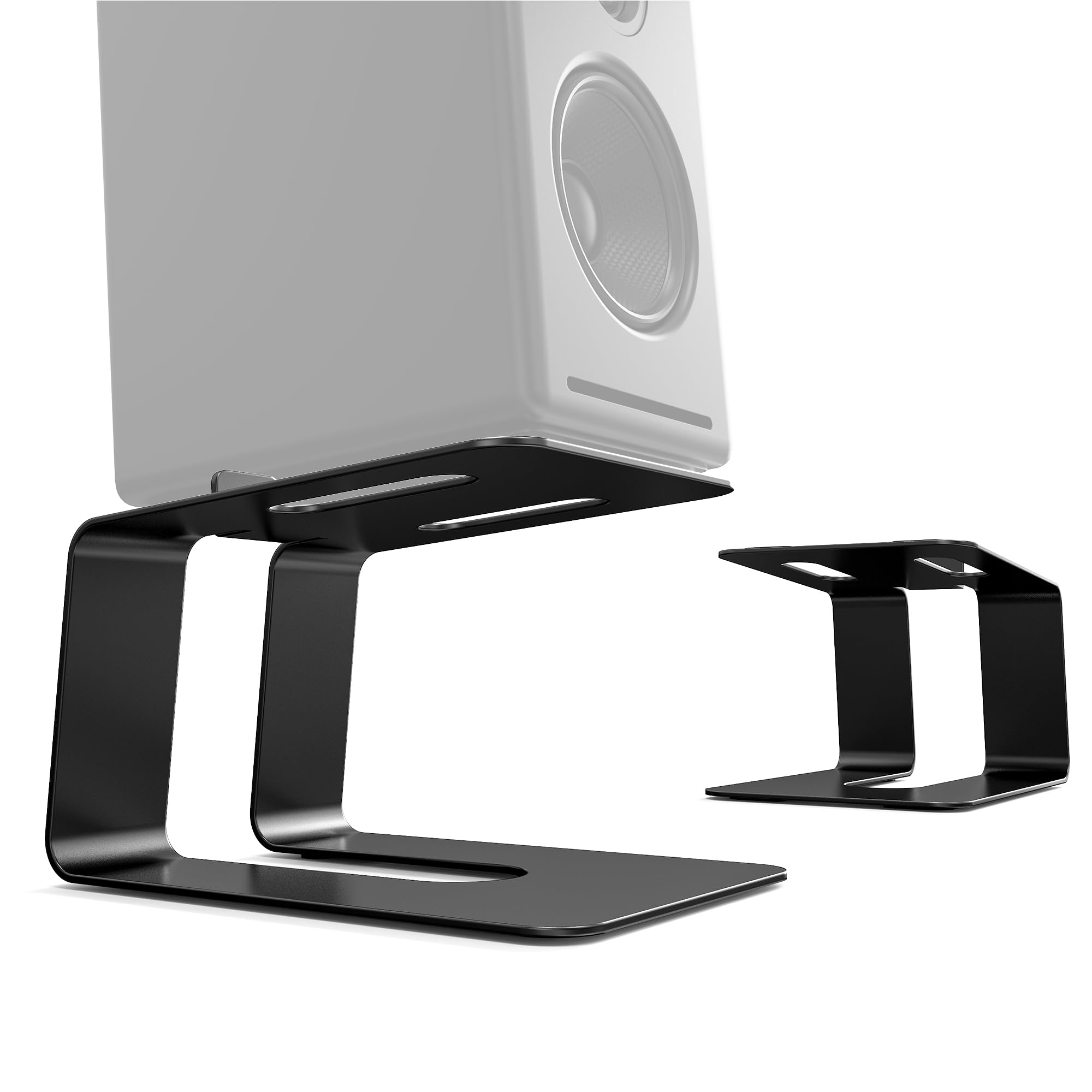 Desk Speaker Stands,Audio Elevation Speaker Stands for Studio Monitors, Bookshelf Speaker Enhancement, Durable Aluminum Design,B