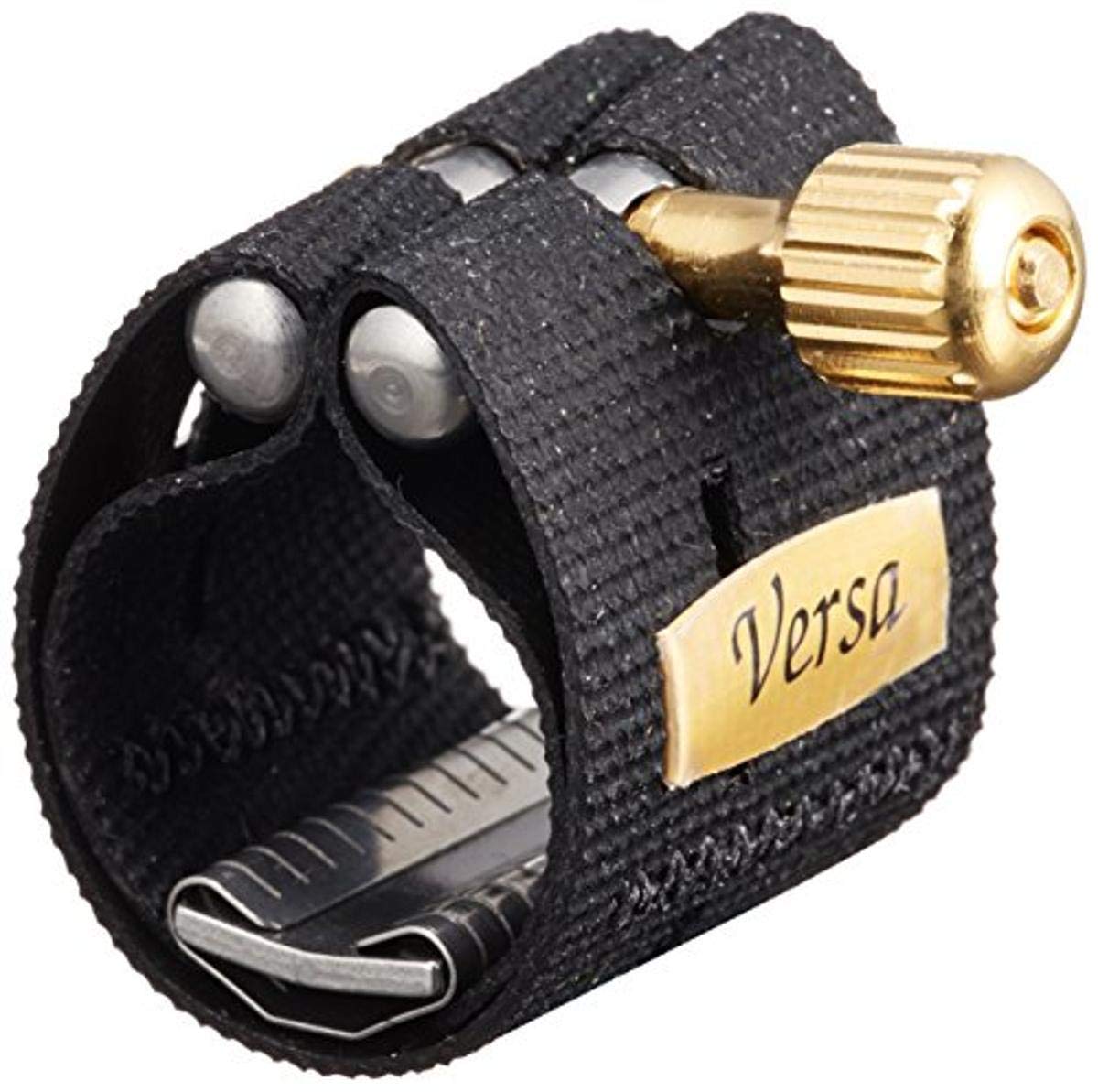 Rovner V1RVS Versa Ligature with Cap for Hard Rubber Soprano Sax, Gold Fittings
