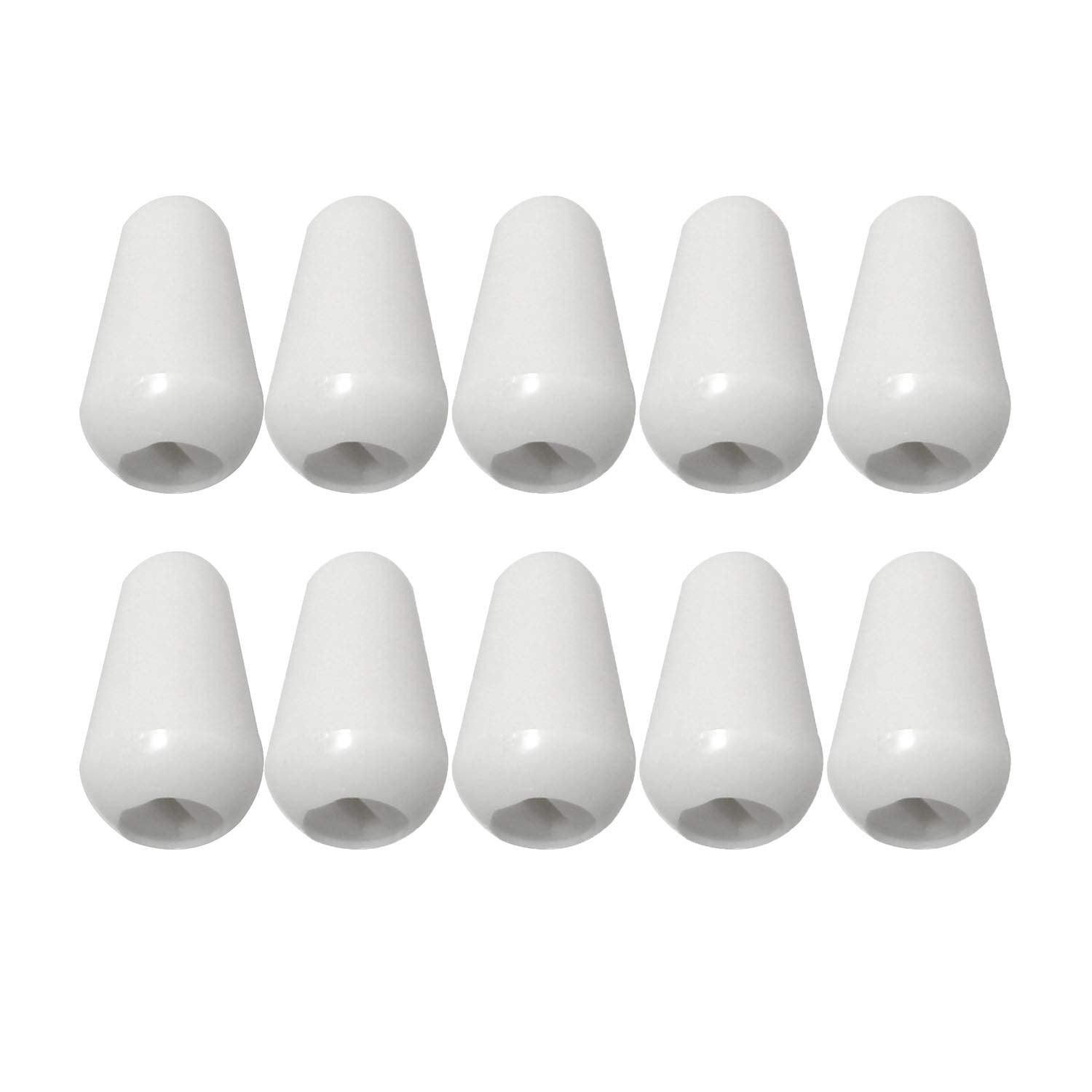 Ruiling 10Pcs M3.5 Plastic 3 Way Toggle Switch Knob Tip Caps For Electric Guitar Parts Accessories Switch Cap Off-White