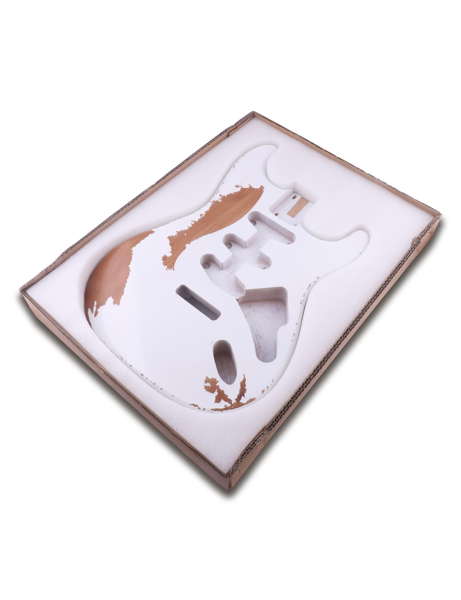 Sunsmile Relic Electric Guitar Body Nitro Top Alder Wood ST Style DIY Guitar Body S-S-S Antique White.