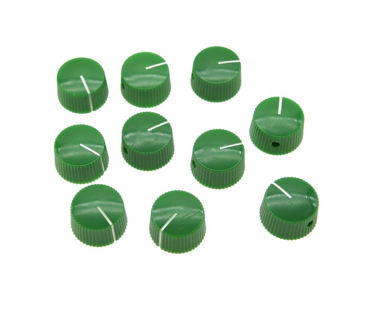 Kaish 10Pcs Green Vintage Barrel Guitar Amplifier Knob Round Knobs With Set Screw