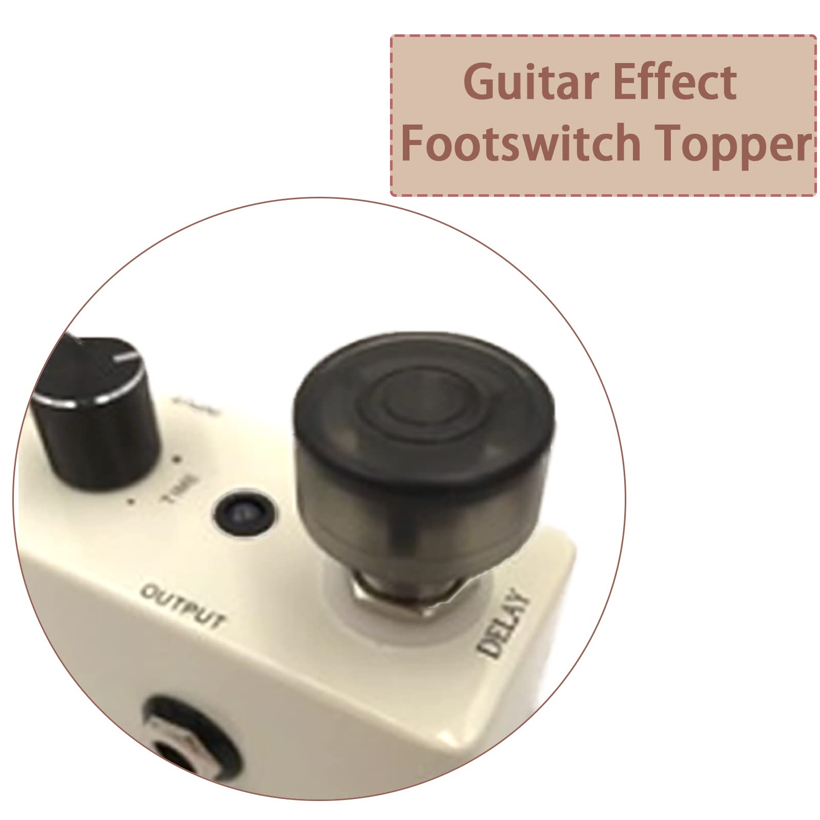 Cheerock 20Pcs Black Guitar Effect Footswitch Topper, Guitar Pedals Footswich Protection Caps, Plastic Guitar Pedal Footswitch T