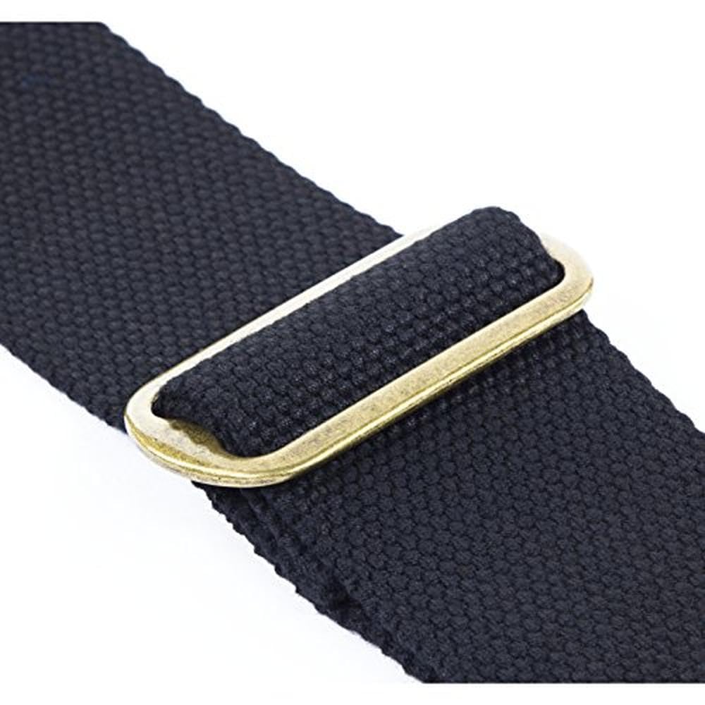 Fender Cotton/Leather Guitar Strap, 2in, Black