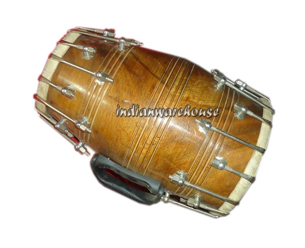Sai Musical Dholak Drums Double Bolt Tuned Made Of Sheesham Wood Dholki Yoga Bhajan Kirtan.