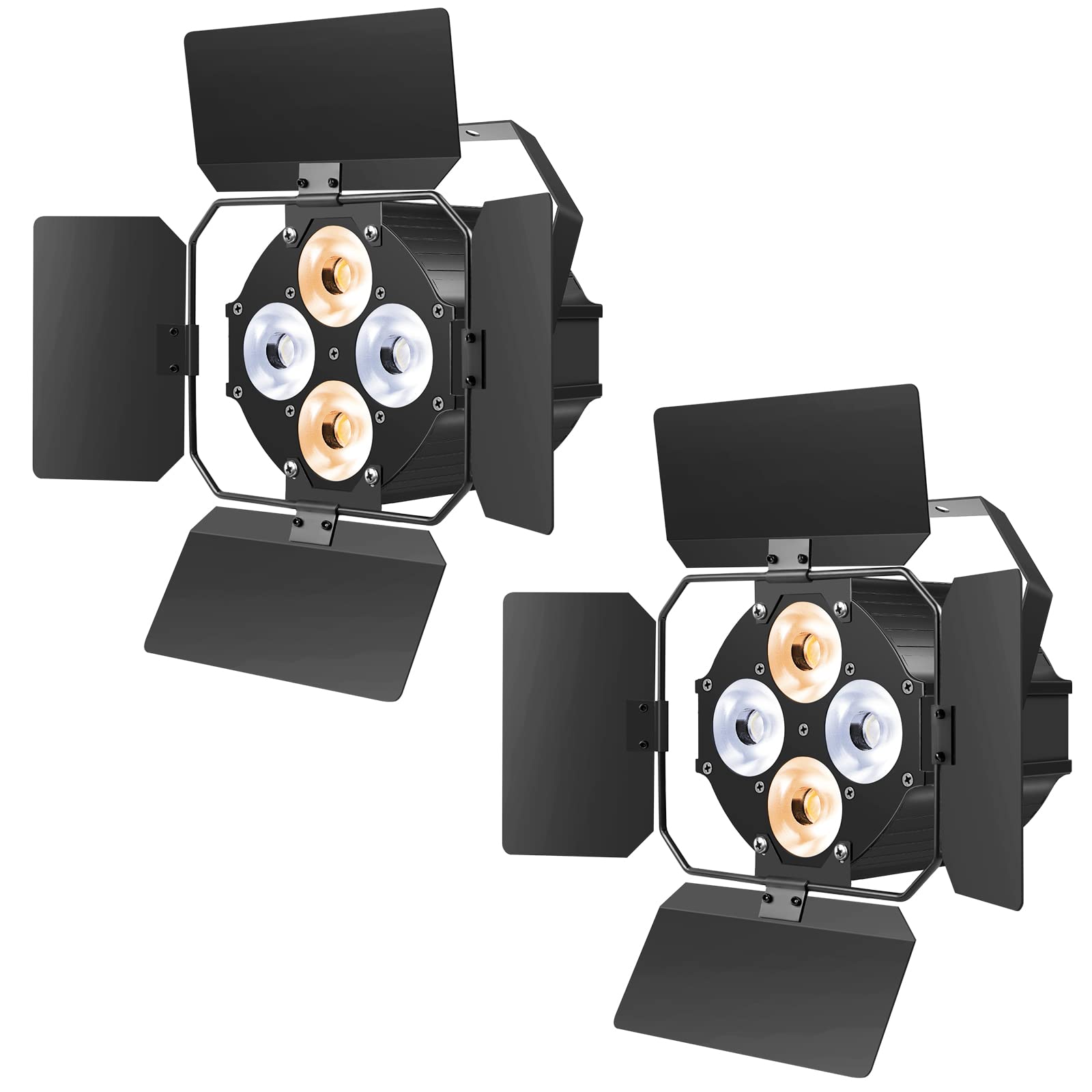 Stage Light With Barn Doors, 2 Pack Led Par Light Dmx512 Professional Dj Par Lights Spotlight For Theater Studio Photostudio Hom