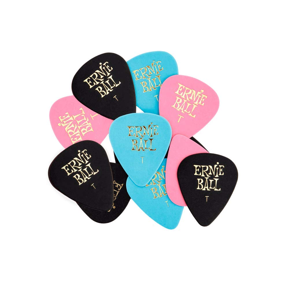 Ernie Ball Guitar Picks, Thin, Assorted Colors, 12-Pack (P09176)