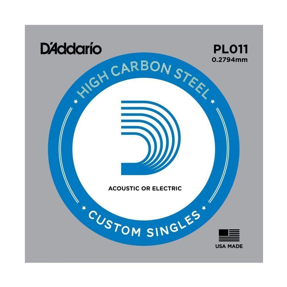 D'Addario PL011 Plain Steel Guitar Single String, 011