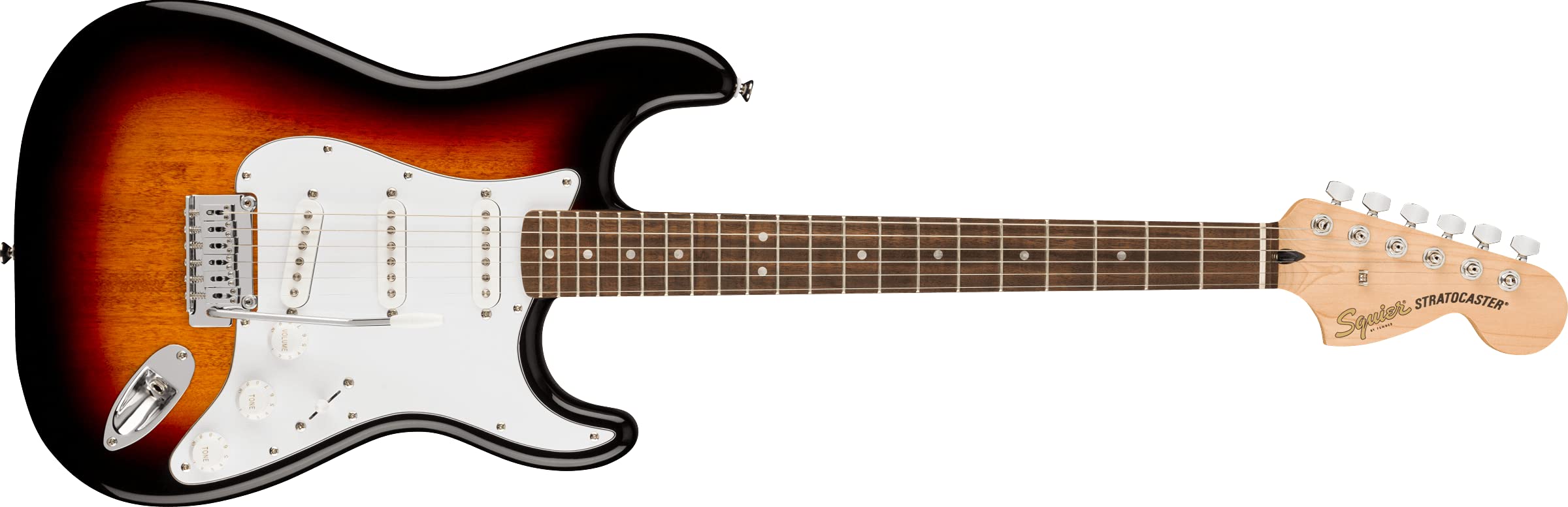 Squier Affinity Series Stratocaster Electric Guitar, 3-Color Sunburst, Laurel Fingerboard