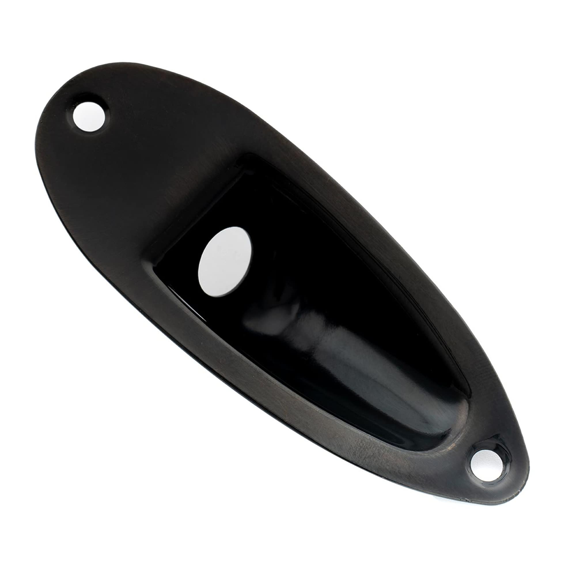 Musiclily Pro Steel Boat Shape Guitar Input Jack Plate Jack Ferrule Output Jackplate for Strat/Stratocaster Style Electric Guita