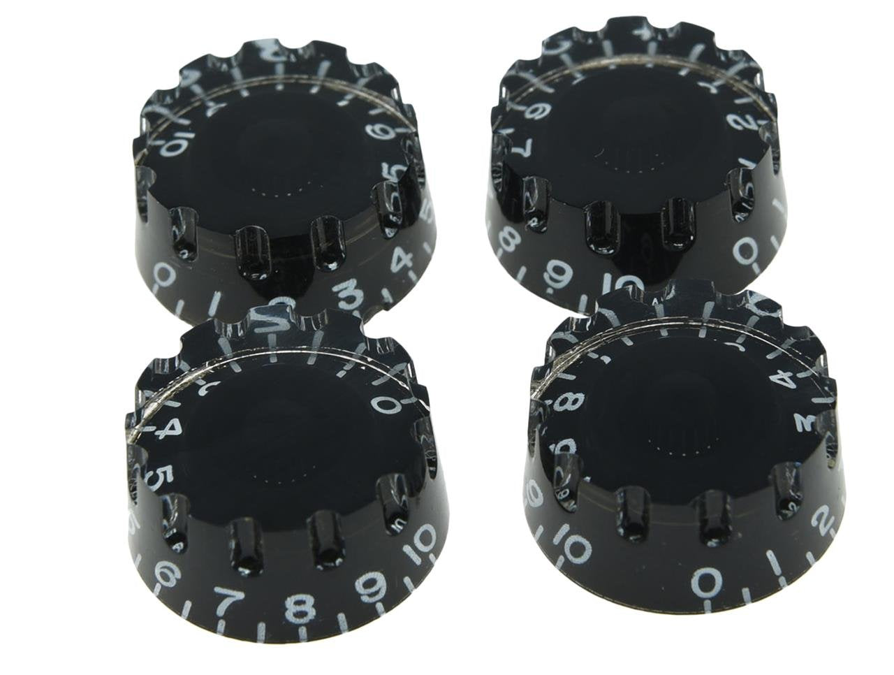 Dopro Set of 4 Black Knurled Metric LP Guitar Speed Dial Knobs Control Knobs for Epi Les Paul/Import Guitar Bass w/Coarse 5.8mm 