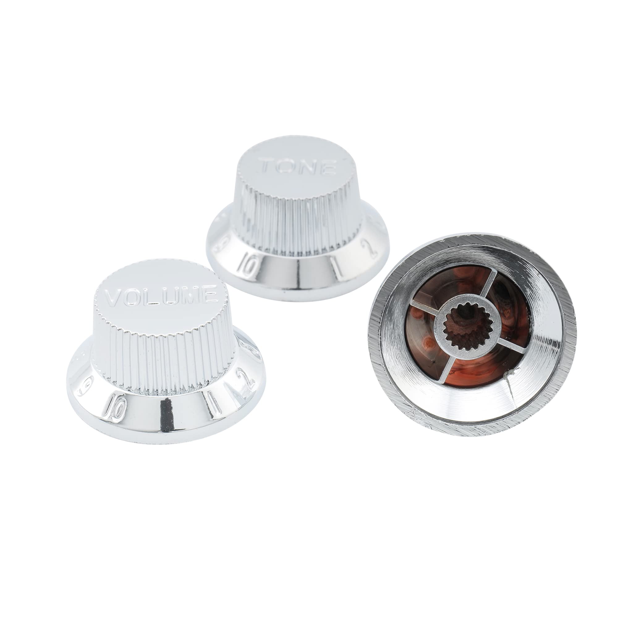 Musiclily One Volume Two Tone Speed Control Guitar Knobs for Fender Stratocaster Strat Guitar, Chrome