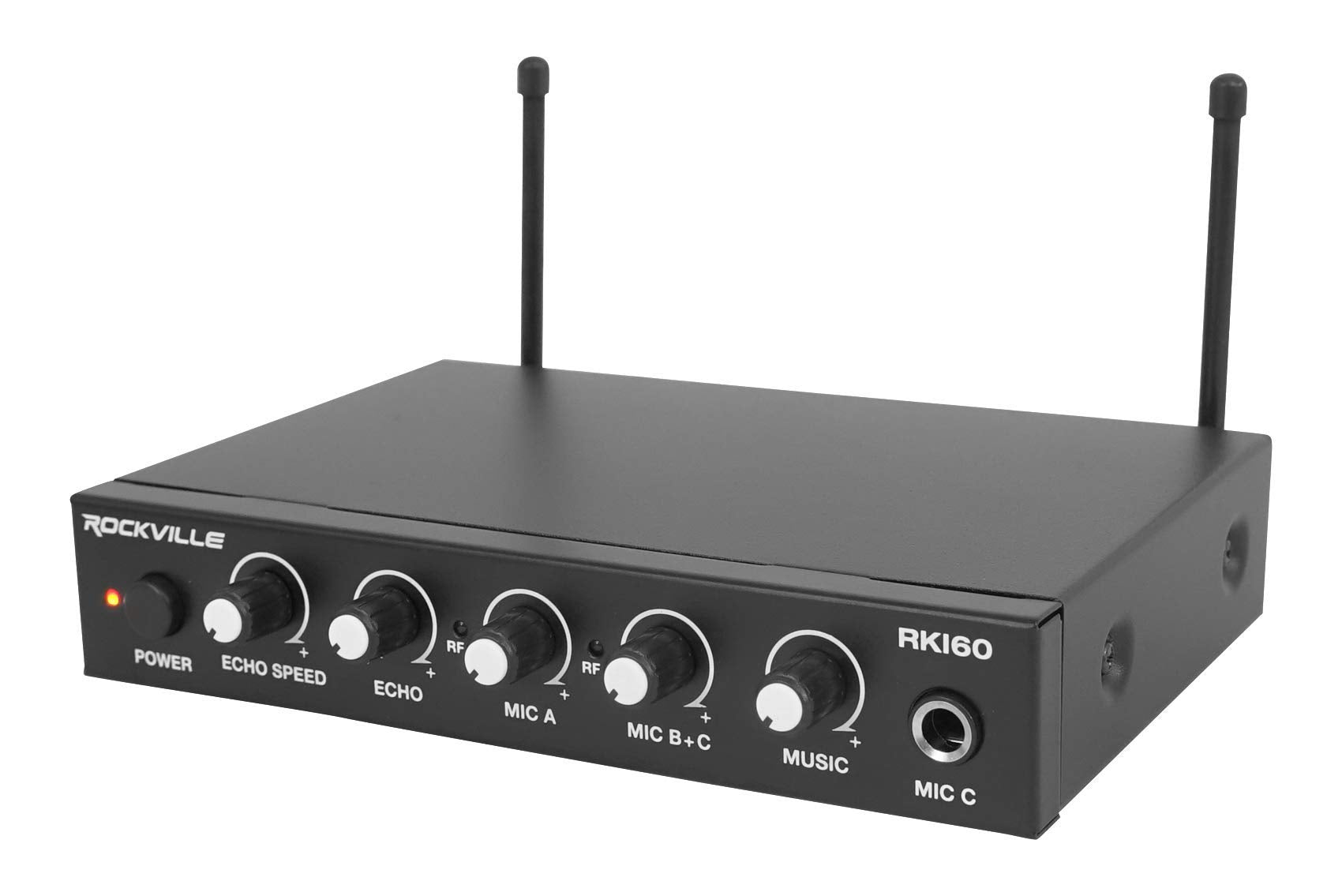 Rockville RKI60 Dual UHF 8 Chan Wireless Microphone Karaoke Interface+Mic Mixer - Thumbnail 3