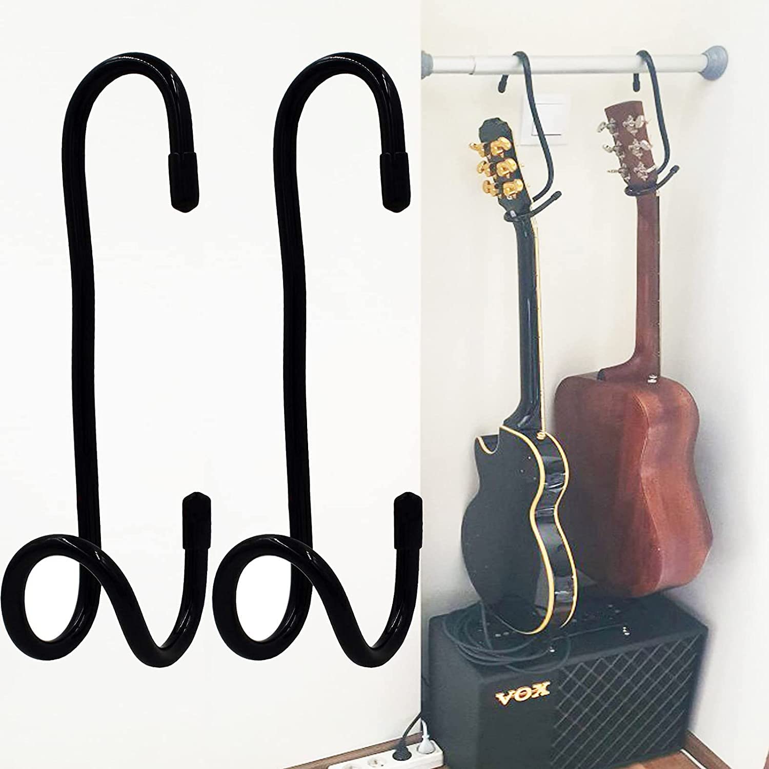 Portable Guitar Hanger And Closet Display Rack Guitar Bracket Holder Stand Storage With No-Slip Rubber Padding, For Home Or Stud