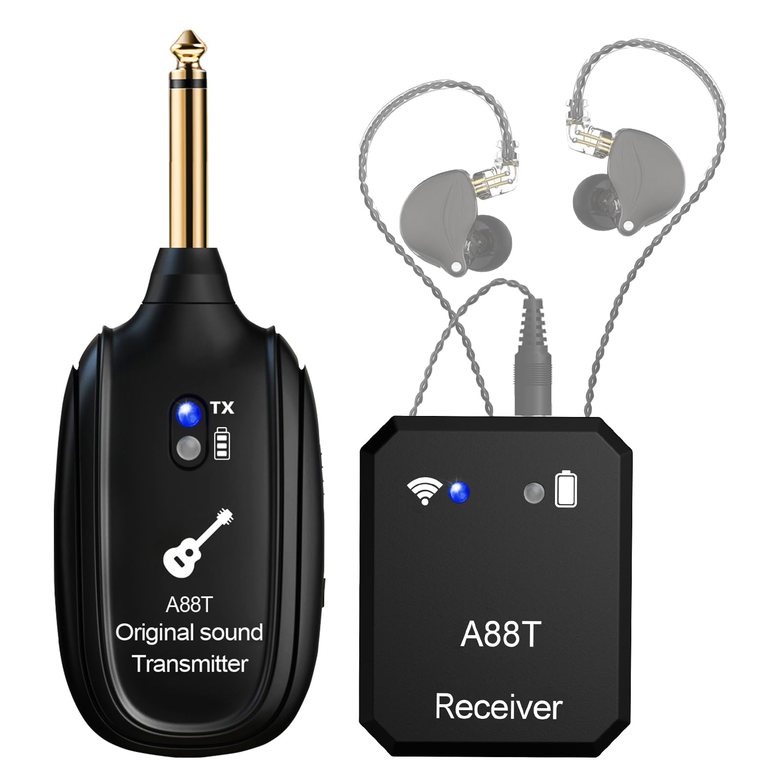 INGPARTNER Wireless in Ear Monitor System, 2.4GHz Wireless IEM System, in-Ear Monitoring for Studio, Band (A88T)