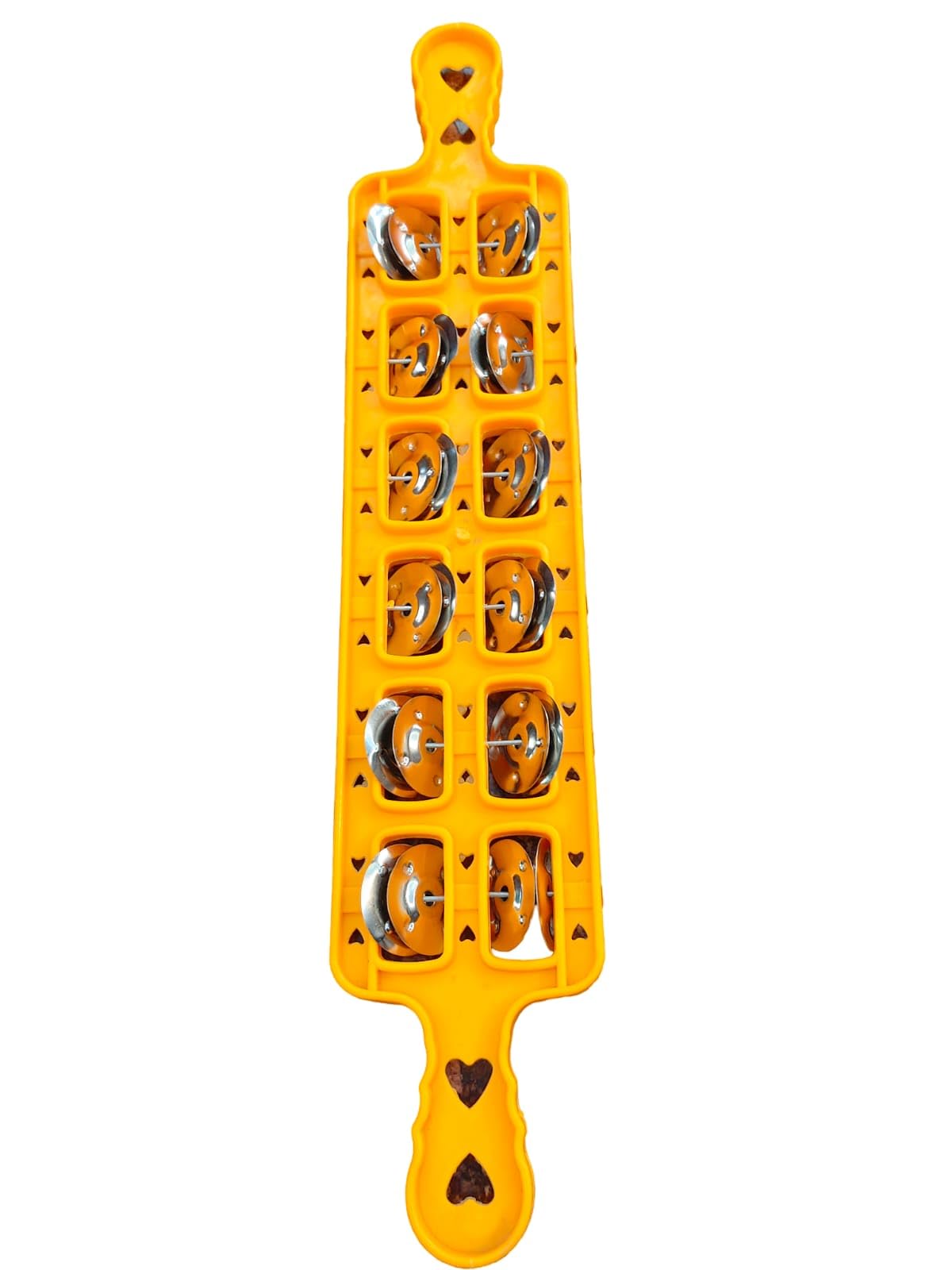 Handtal Plastic Indian Musical Instrument (Yellow, 6 Line)