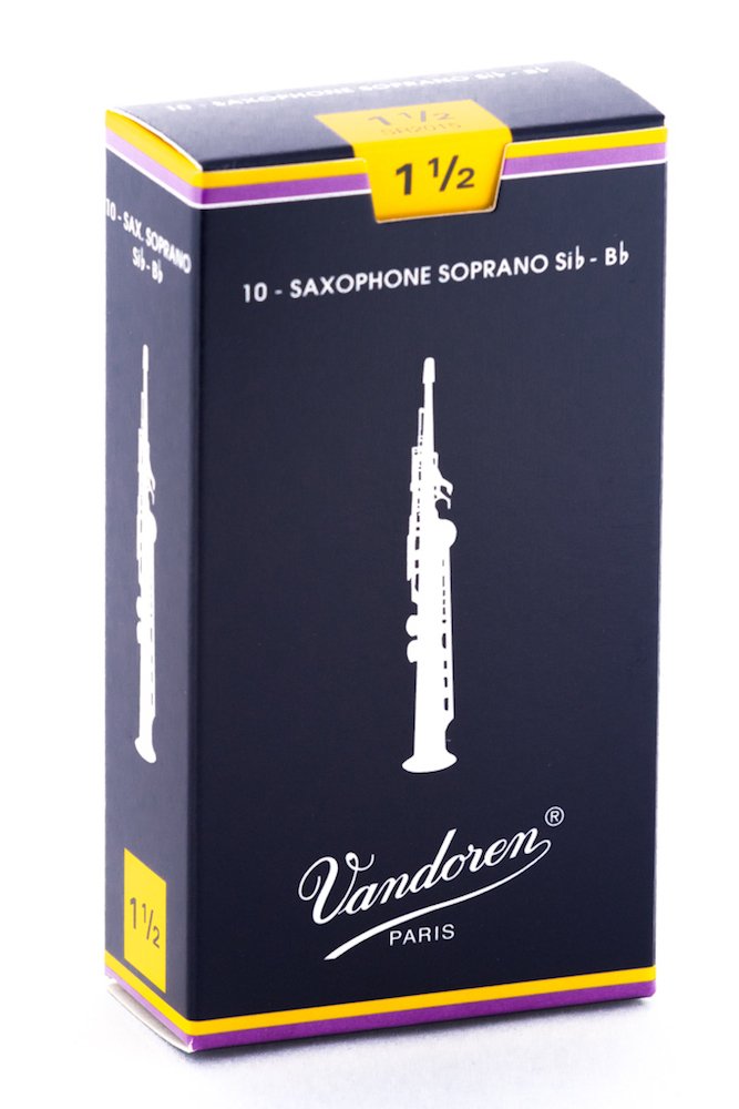 Vandoren SR2015 Soprano Sax Traditional Reeds Strength 1.5; Box of 10