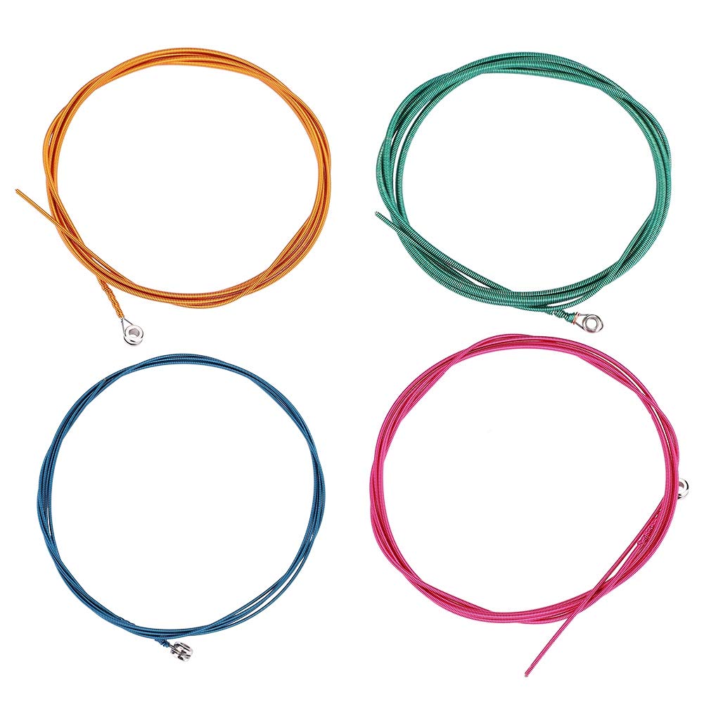 Bass Strings 4-String Bass Strings Electric Bass Strings 4-String Colorful Steel And Alloy Electric Bass Parts 1.16Mm, 1.44Mm, 2
