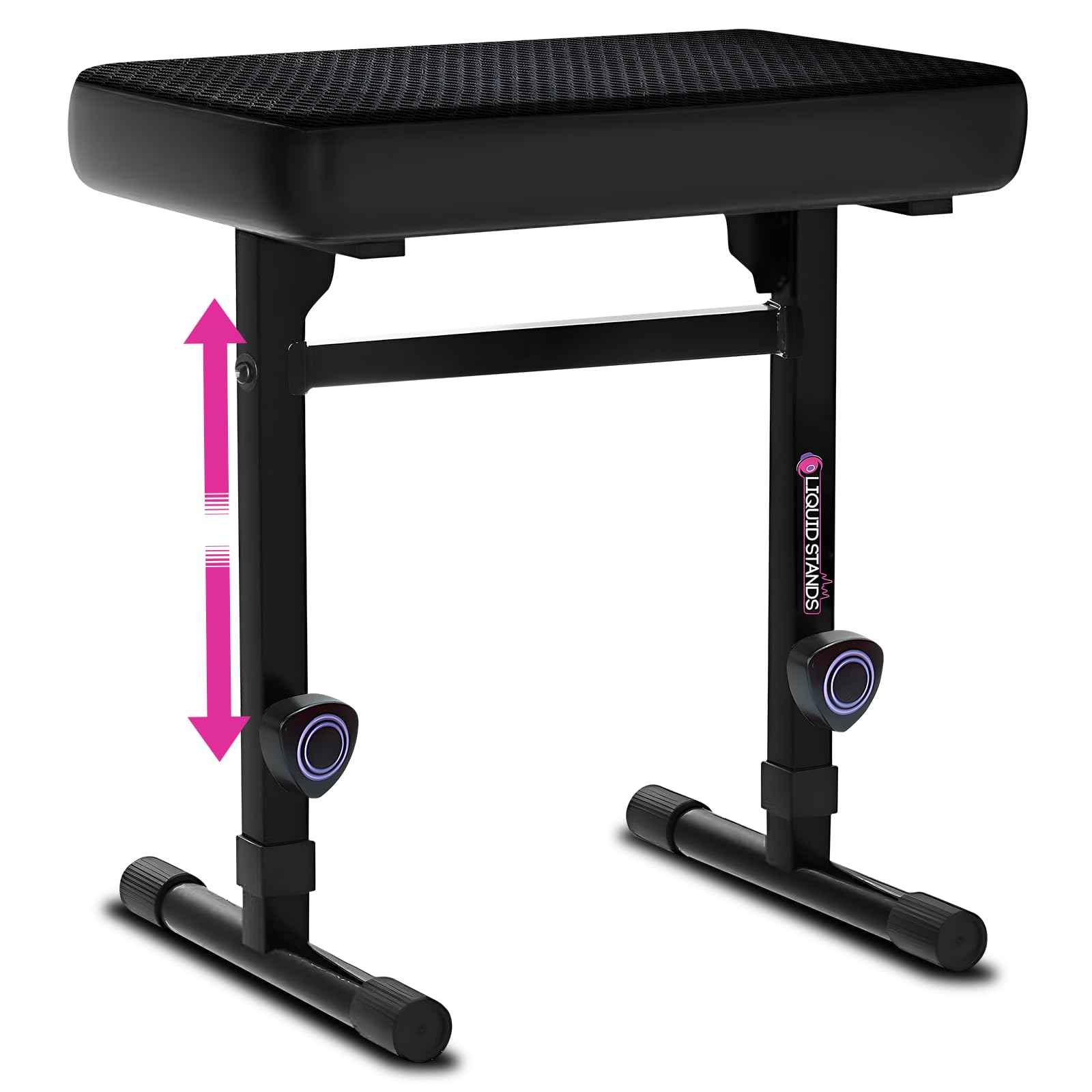 Liquid Stands Piano Bench Adjustable Stool - Music Keyboard Bench Seat for Piano Keyboard Stand with Black Padded Cushion for Mu